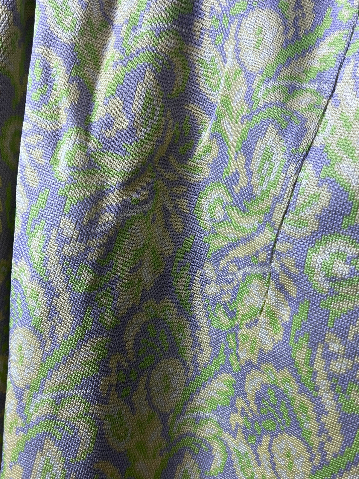 1960s vintage Dress Green Purple, Floral Mini Dress, Sleeveless Handmade, teardrop neckline, vintage dress, 1970s mini dress, vintage clothi