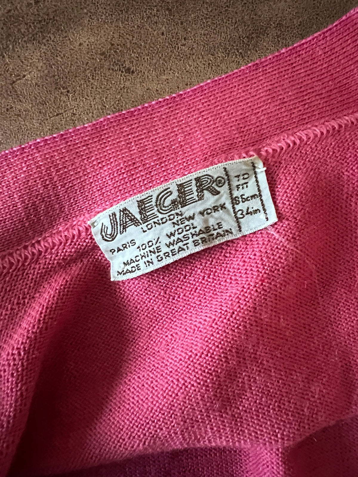 Vintage 1980s Jaeger Hot Pink Wool Cardigan | British Knitwear, Button Front Jumper