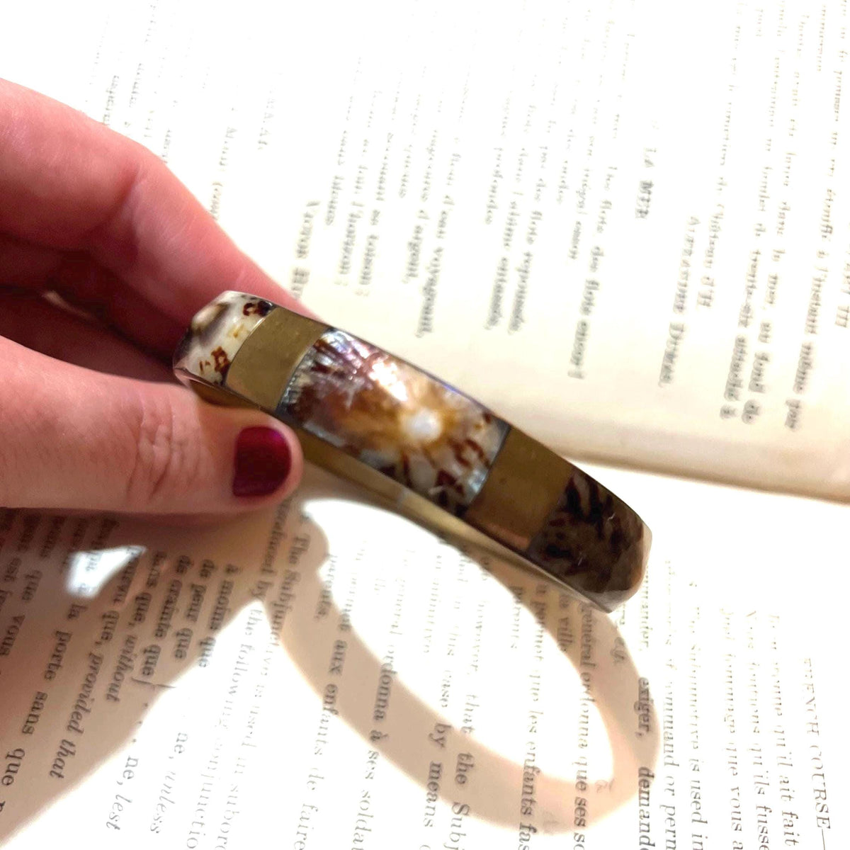 Vintage Brown Enamel Bangle: 1940s-50s Stacking Bracelet