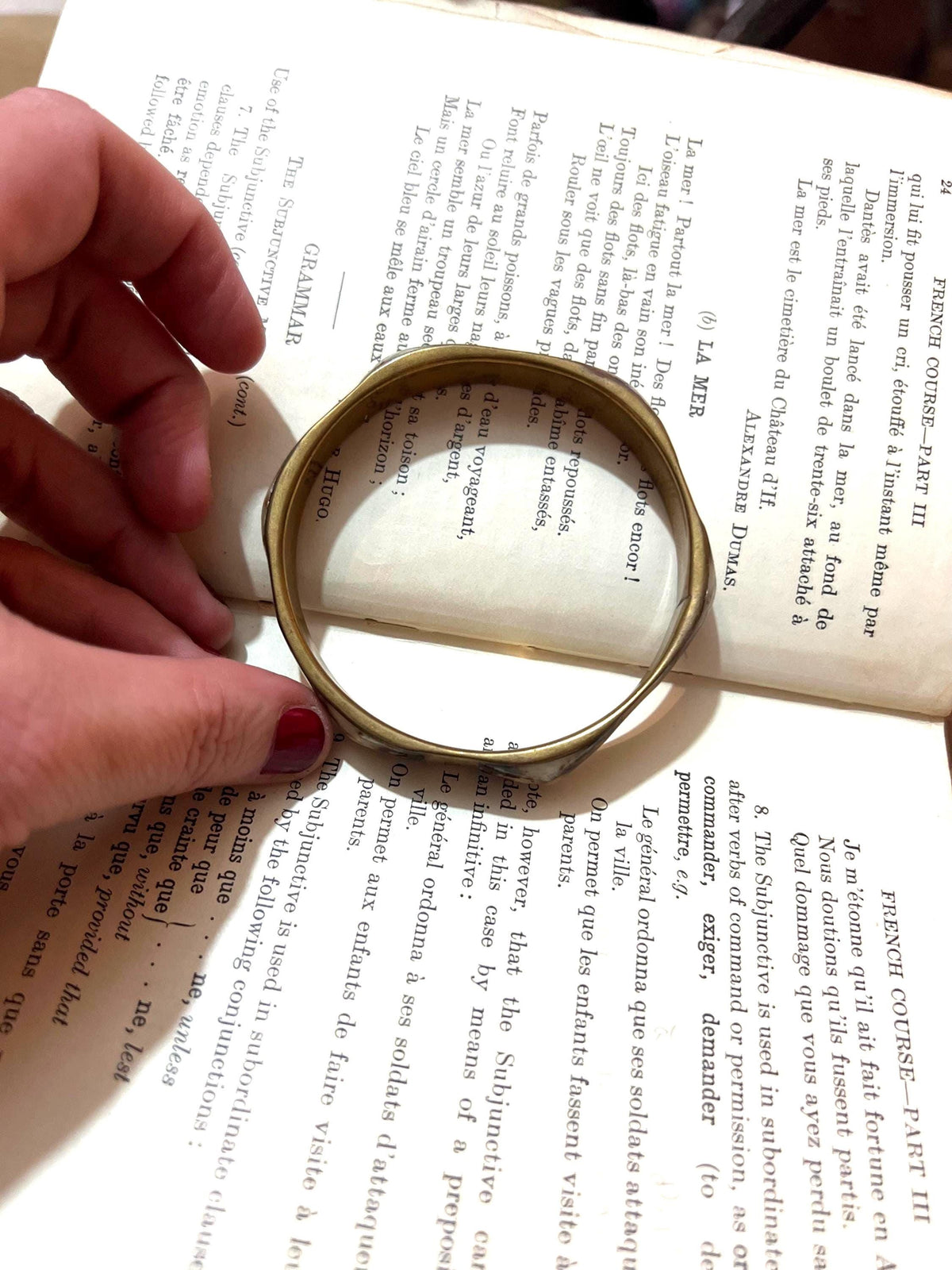 Vintage Brown Enamel Bangle: 1940s-50s Stacking Bracelet