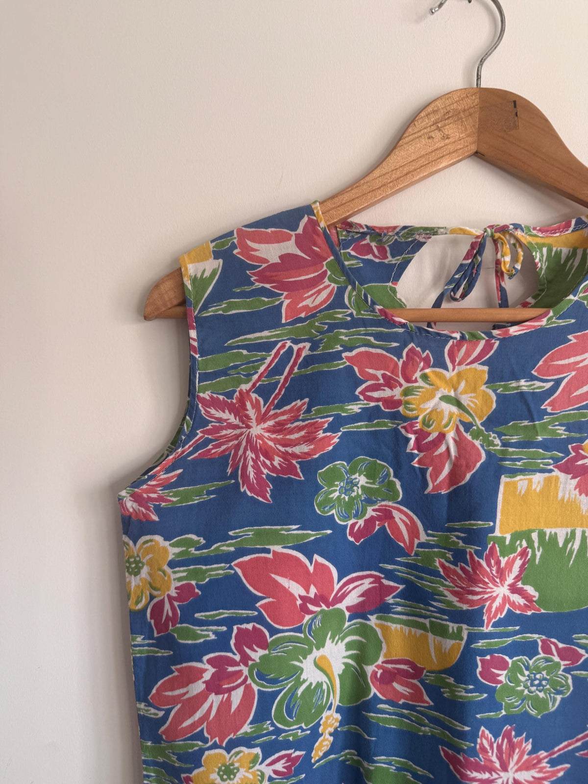 Vintage 1980s Hawaiian Tropical Dress | Drop Waist Summer Sundress