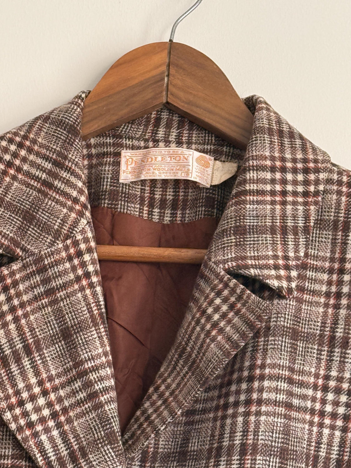 Vintage Pendleton Wool Blazer | Brown Plaid Jacket | Made in USA | Pendleton Virgin Wool Jacket | Country Heritage Blazer | UK 12-14