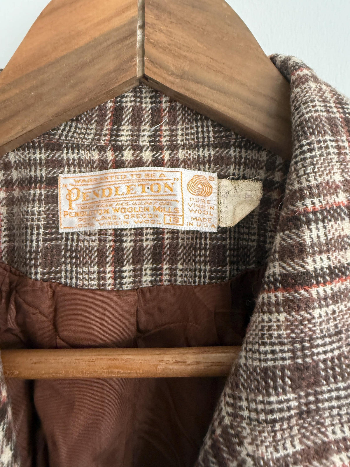 Vintage Pendleton Wool Blazer | Brown Plaid Jacket | Made in USA | Pendleton Virgin Wool Jacket | Country Heritage Blazer | UK 12-14