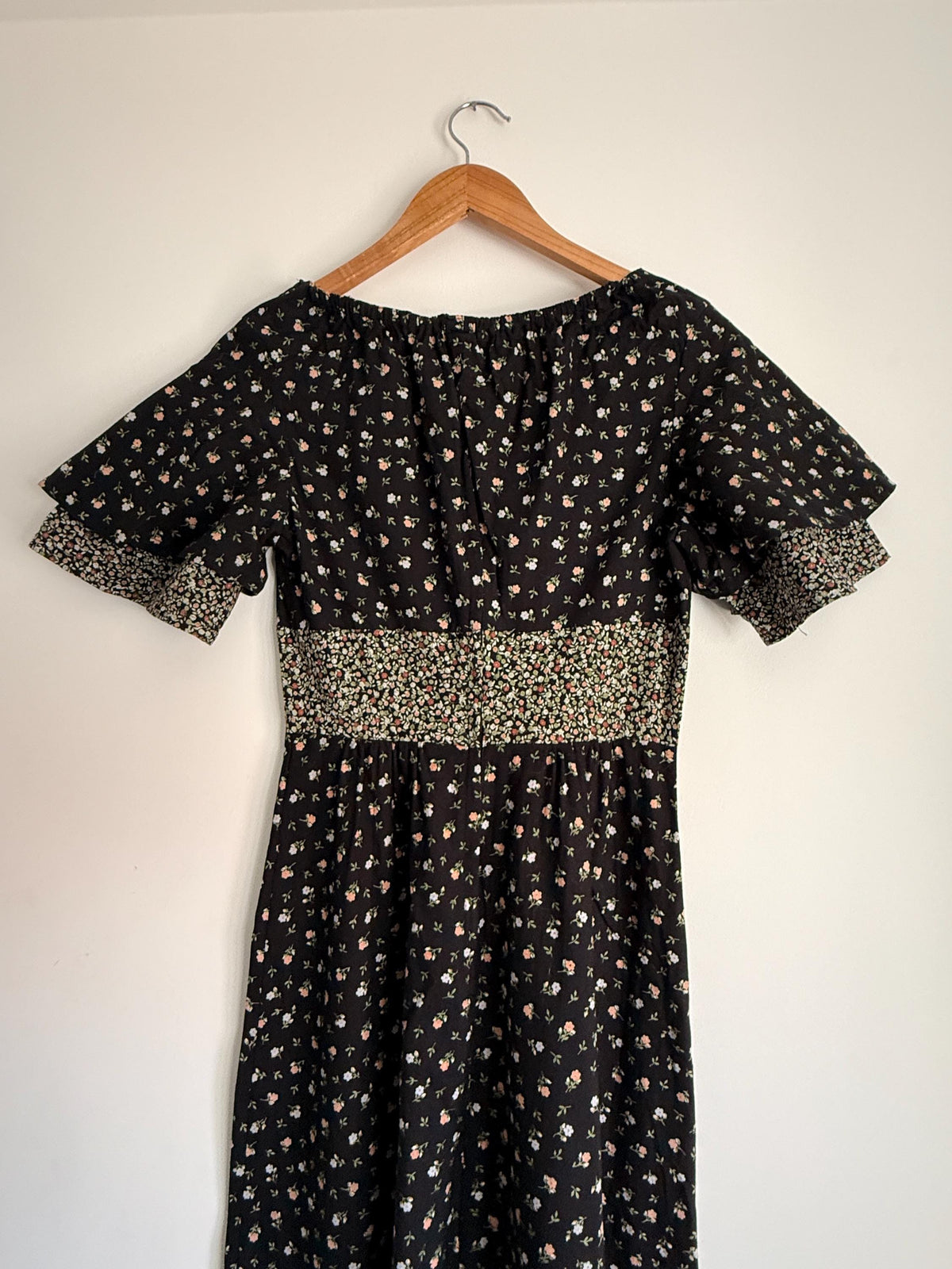 Vintage Mister Ant Prairie Maxi Dress | 1970s Floral Cottagecore Boho Style