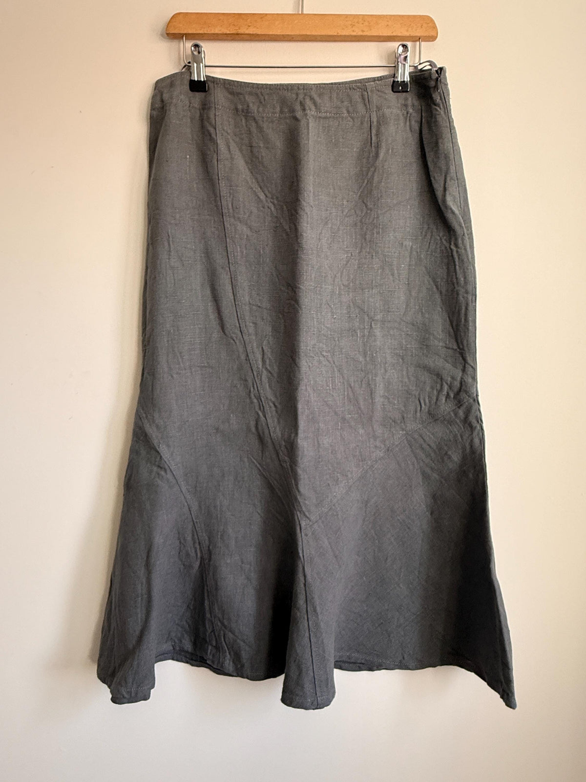 Vintage Sage-Grey Linen Suit | Shepard's Clothing Jacket & Maxi Skirt