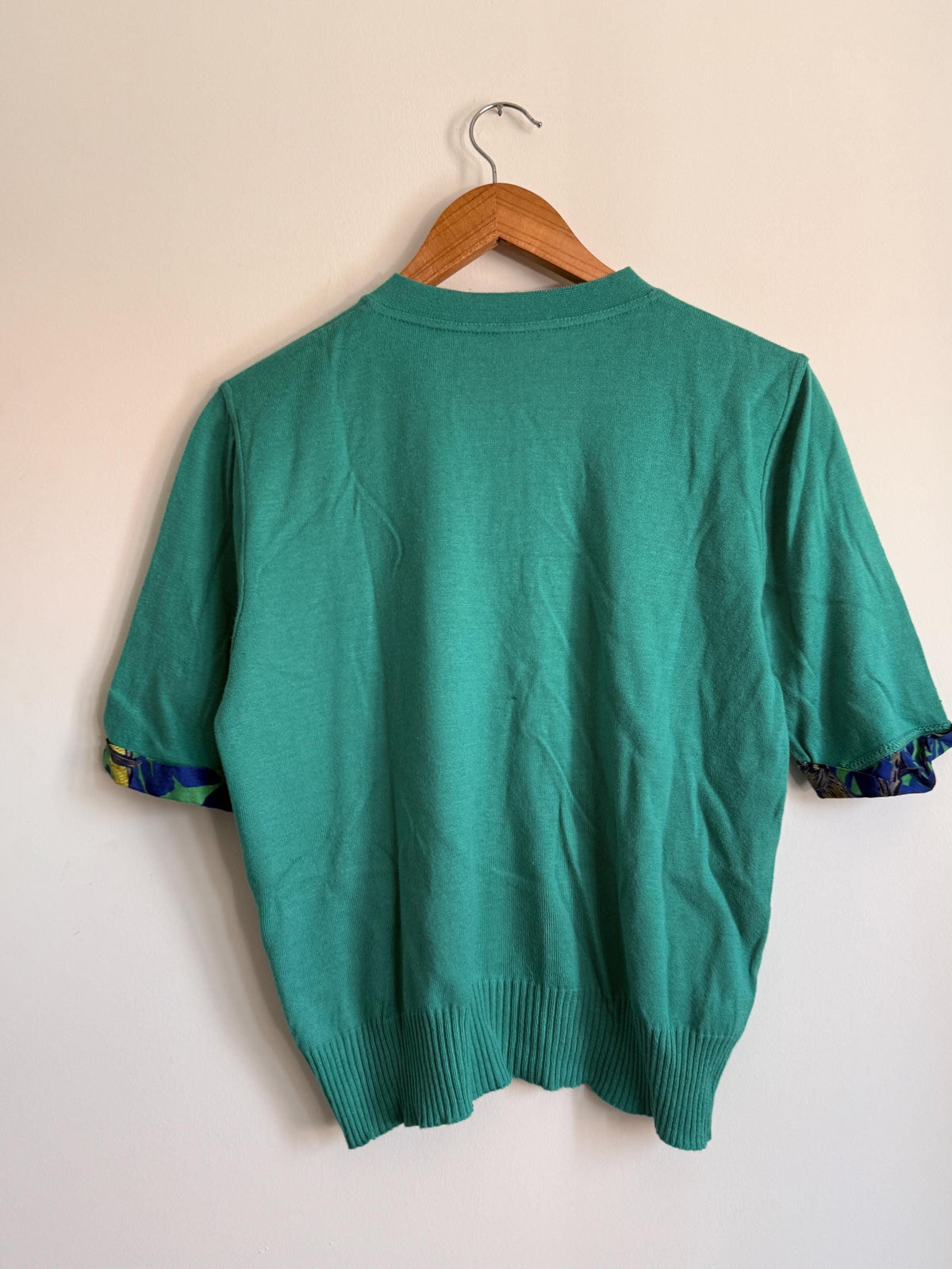 Vintage Heinzelmann Cardigan | Turquoise Knit Cardigan | Colour Pop Vintage Knitwear | Short Sleeve Cardigan | 1980s Sweater