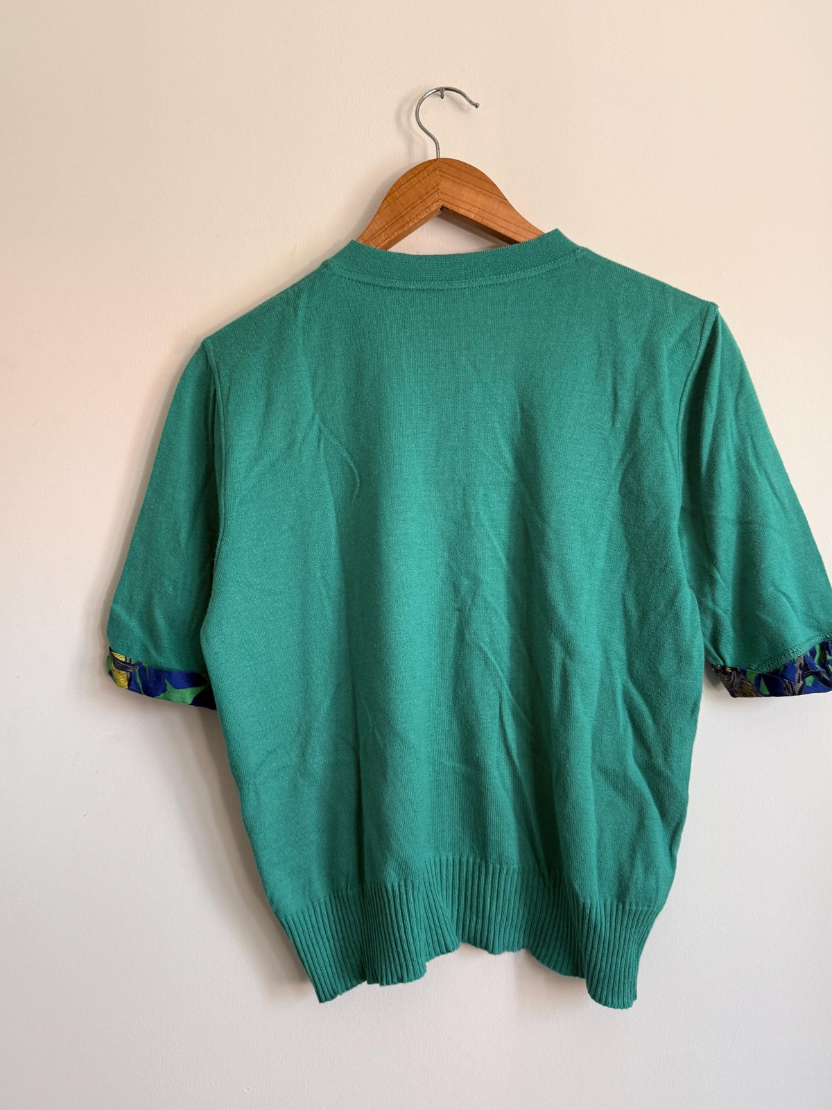 Vintage Heinzelmann Cardigan | Turquoise Knit Cardigan | Colour Pop Vintage Knitwear | Short Sleeve Cardigan | 1980s Sweater