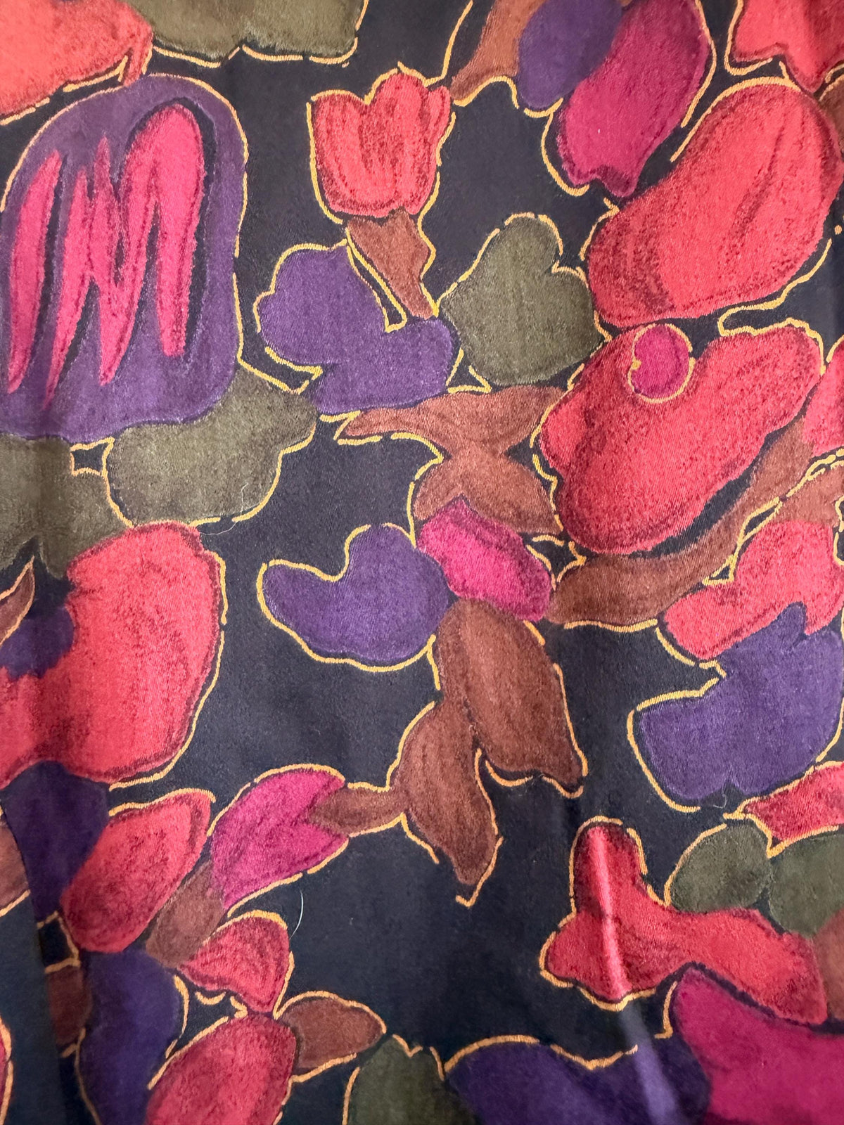 Vintage Alexon Painterly Floral Jacket | Designer Botanical Blazer, Berry Tones