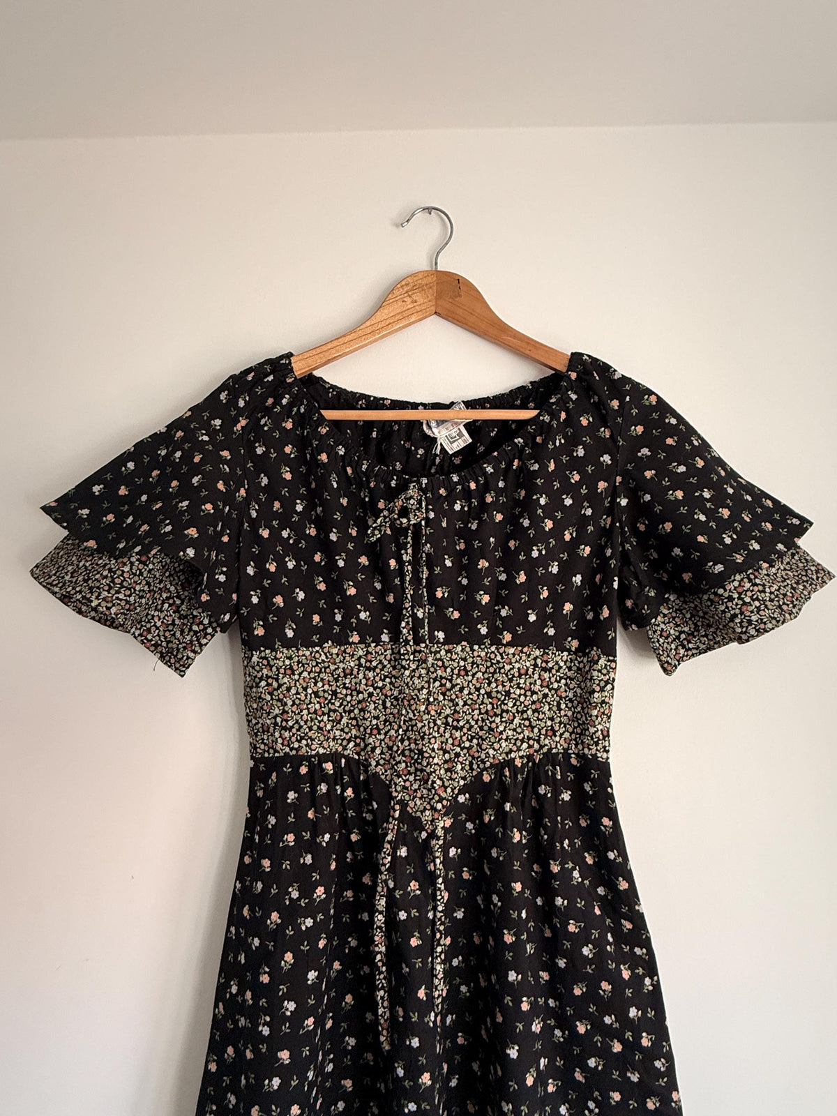 Vintage Mister Ant Prairie Maxi Dress | 1970s Floral Cottagecore Boho Style