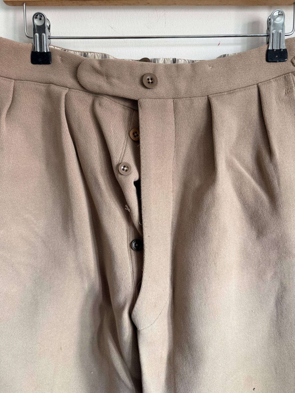 Vintage 1940s 1950s Adamsons Wool Flannel Trousers | High Waisted Pleated Men's Trousers | Brown Tailored Trousers | Made in England | 32W
