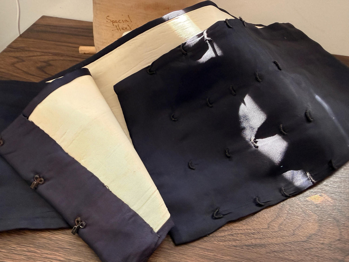 Vintage Midnight Blue Formal Cummerbund | Adjustable Evening Waist Sash | Black Tie Dinner Dress Accessory