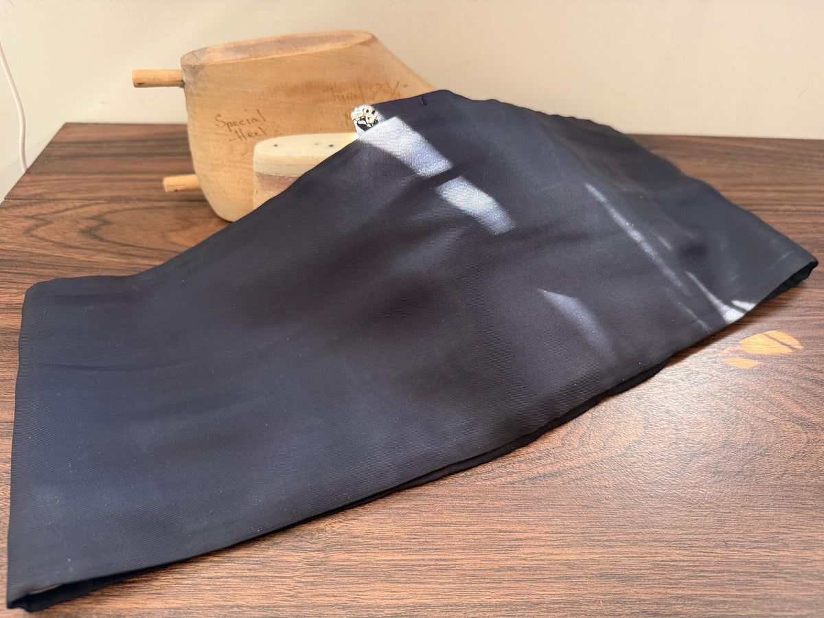 Vintage Midnight Blue Formal Cummerbund | Adjustable Evening Waist Sash | Black Tie Dinner Dress Accessory