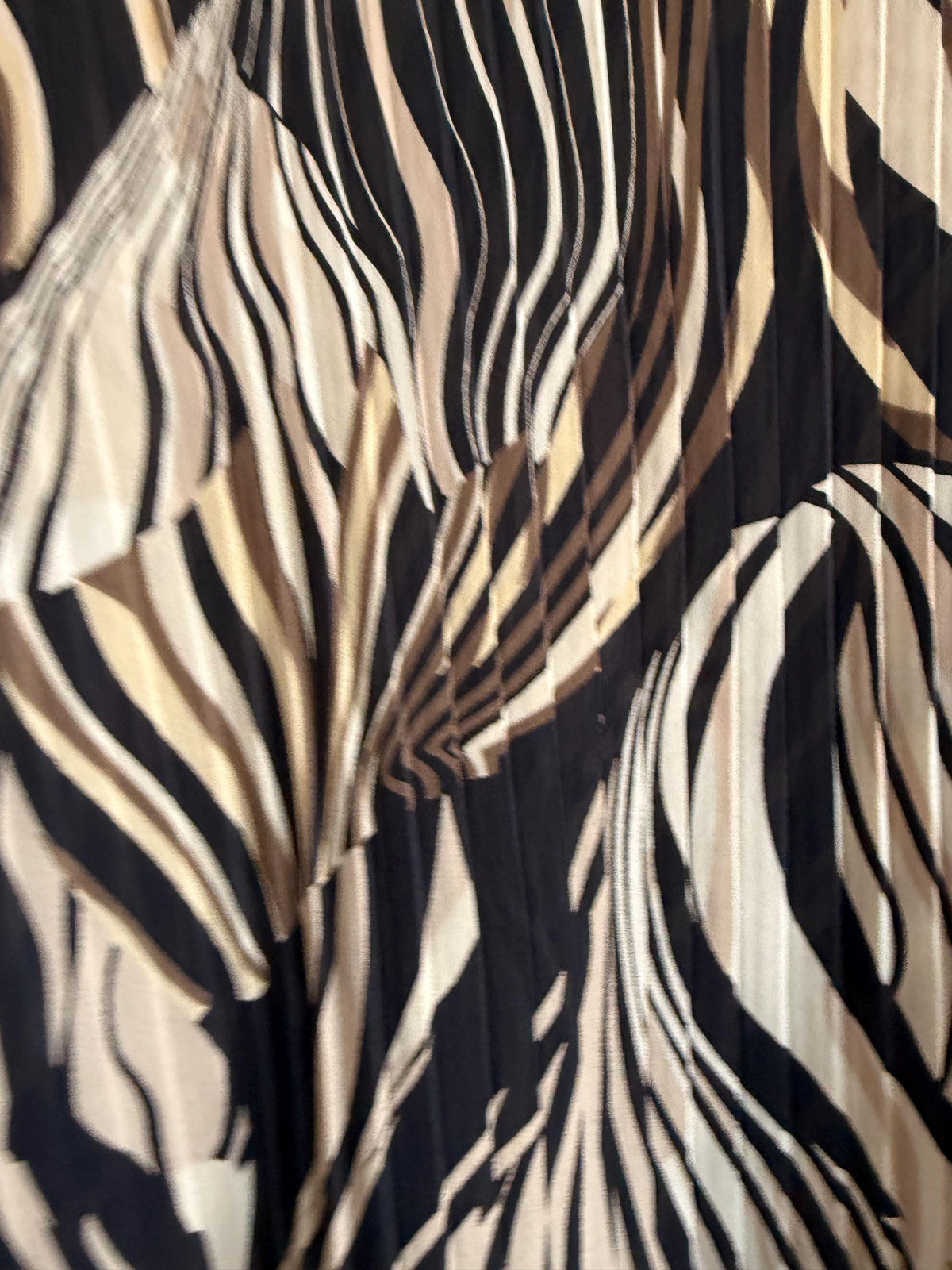 Vintage Zebra Print Pleated Blouse | Abstract Animal Print Y2K Top