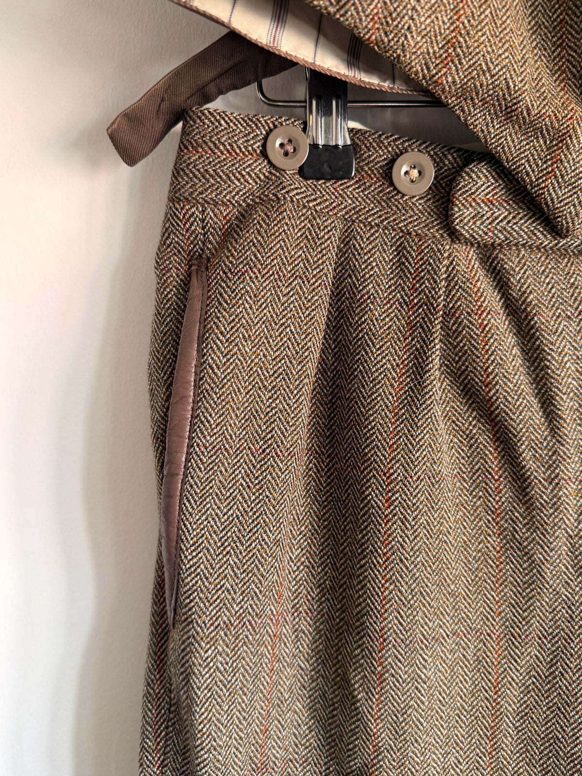 Vintage Bespoke Tweed Suit: Herringbone Waistcoat & Trousers, Tailored Country Gentleman