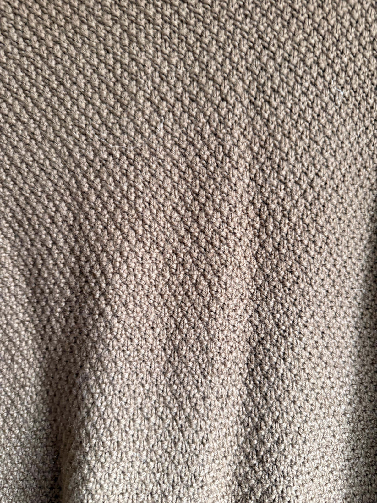 Vintage 1940s Brown Cable Knit Wool Jumper – V Neck Chunky Country Sweater – Unisex Heritage Knit