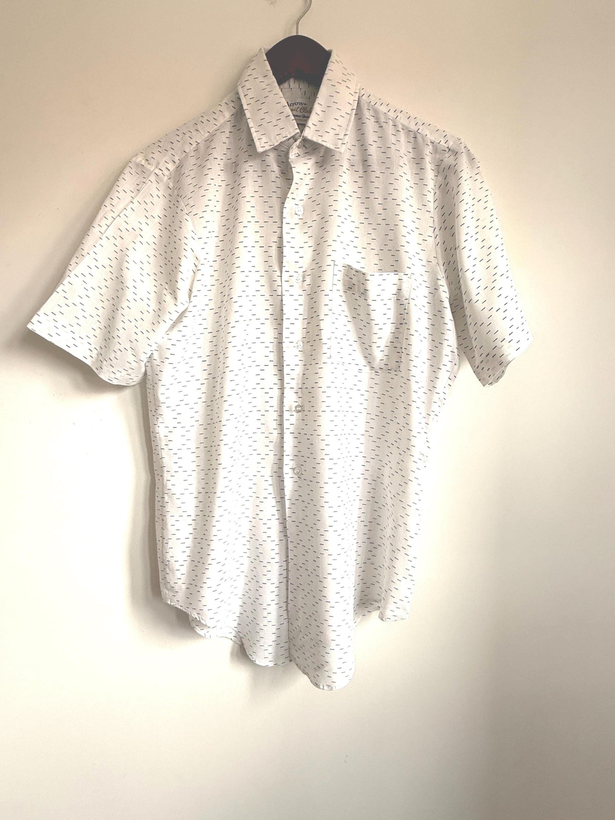 Vintage 1960s-70s Arrow Club Dash Print Short Sleeve Shirt – Mod Style