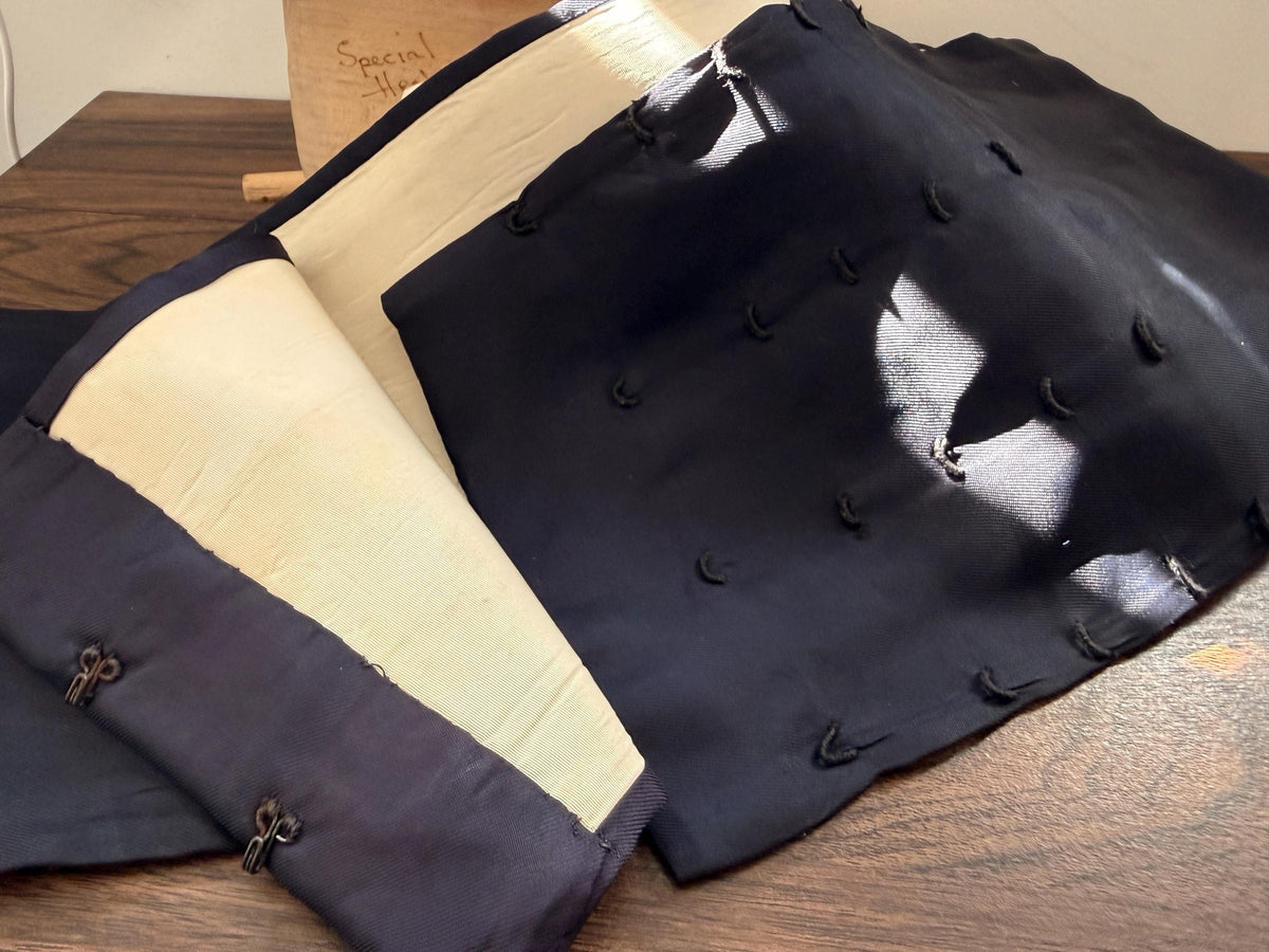 Vintage Midnight Blue Formal Cummerbund | Adjustable Evening Waist Sash | Black Tie Dinner Dress Accessory