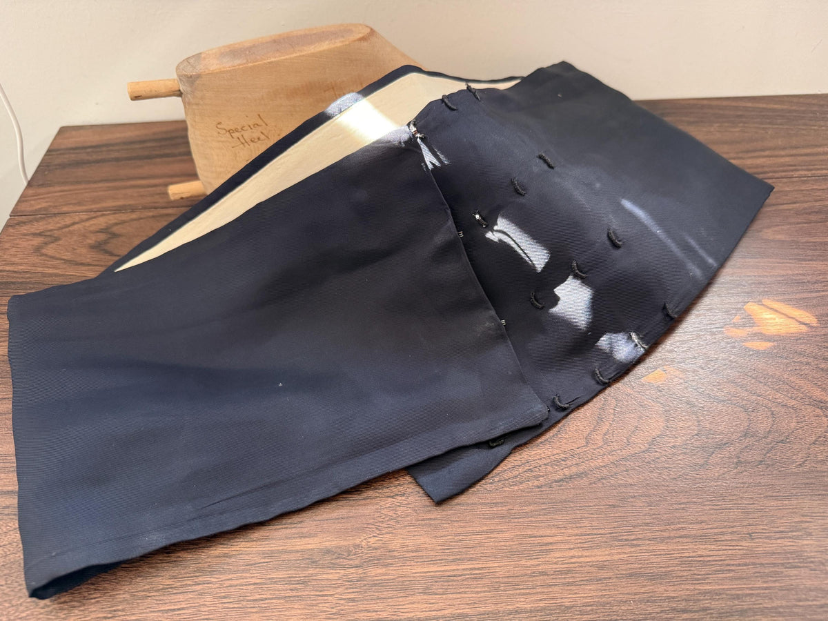 Vintage Midnight Blue Formal Cummerbund | Adjustable Evening Waist Sash | Black Tie Dinner Dress Accessory