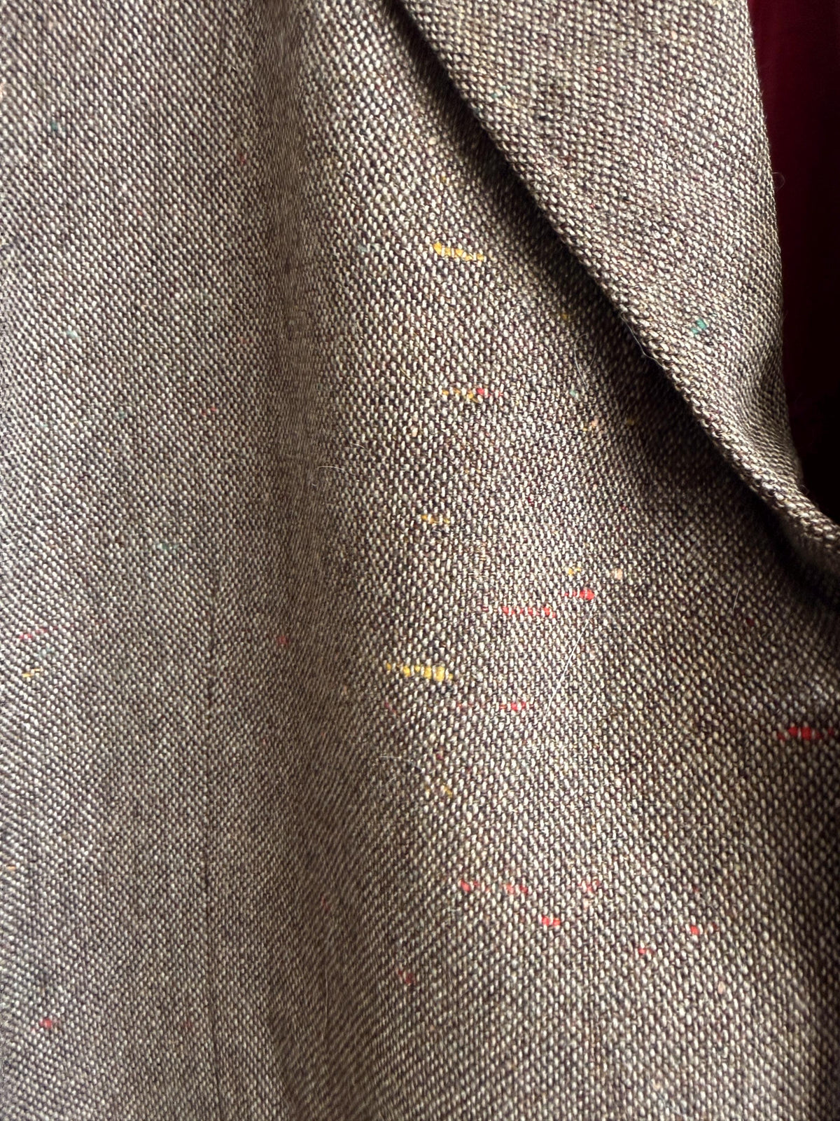 Vintage Donegal Tweed Sports Jacket: Brown Wool Blazer with Leather Trim