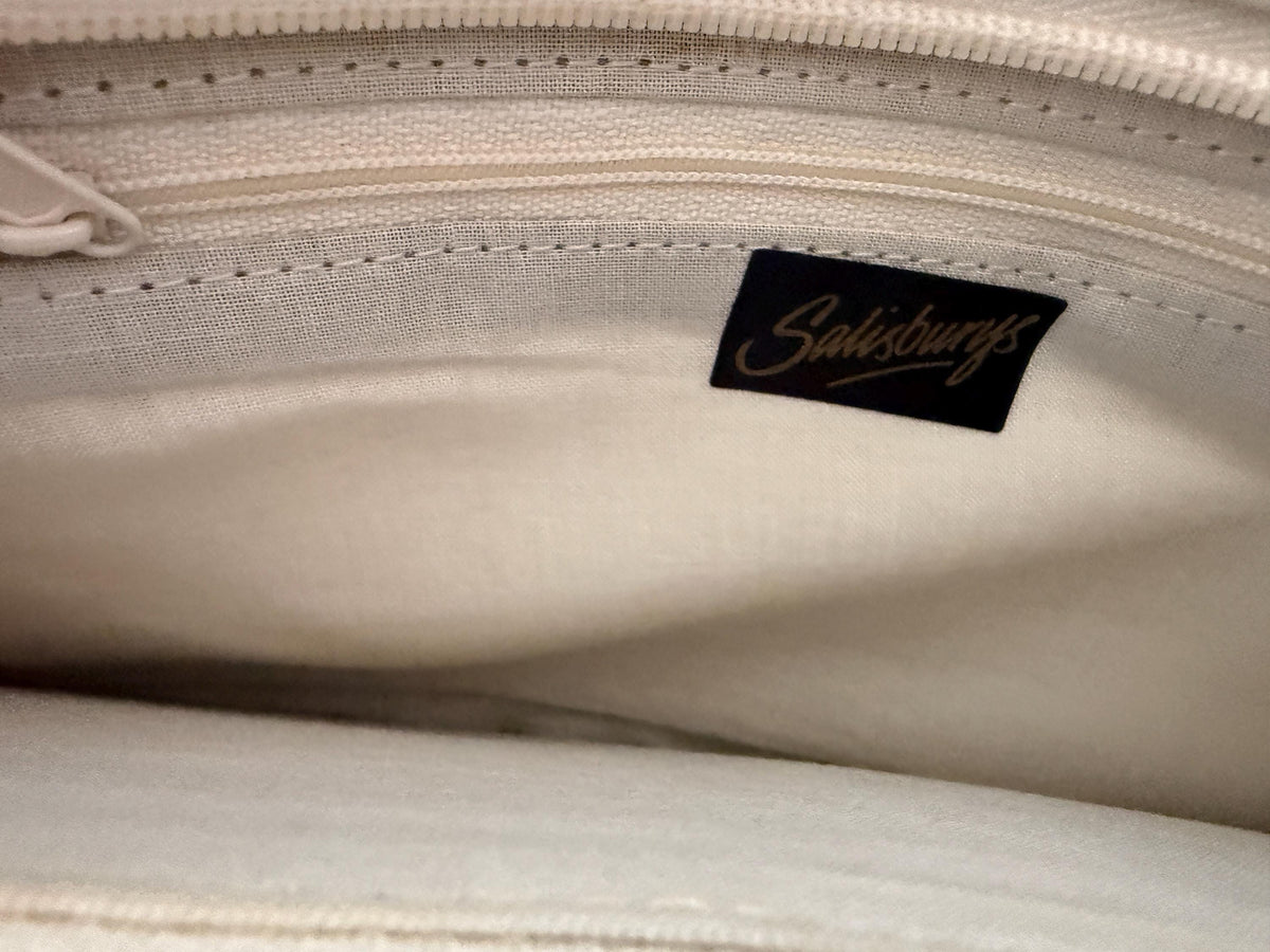 Vintage 1980s Salisbury’s Cream Organiser Handbag Gold Horse Bit Equestrian Top Handle Bag
