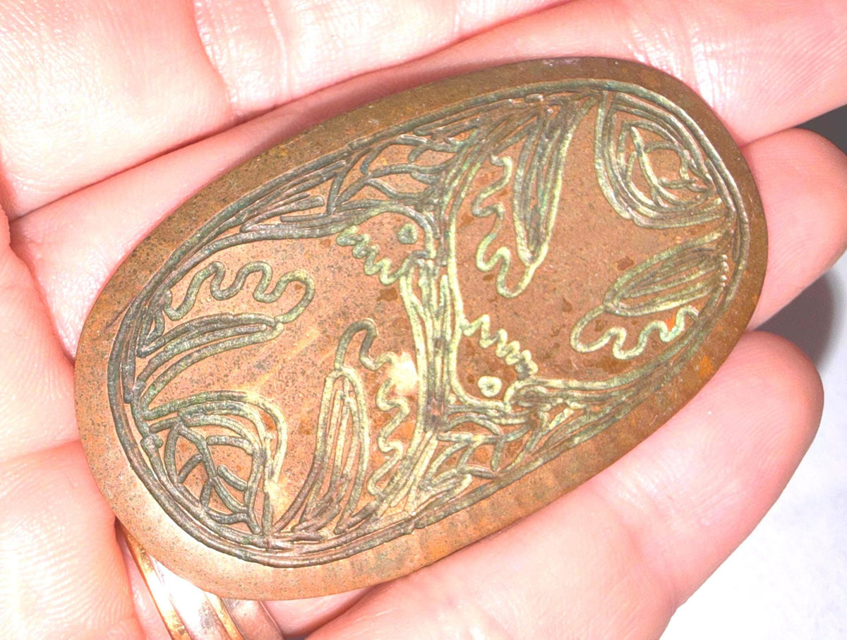 Vintage MODA Malta Copper Brooch – Handmade Modernist Bird & Foliate Design – Signed Maltese Artisan Jewellery