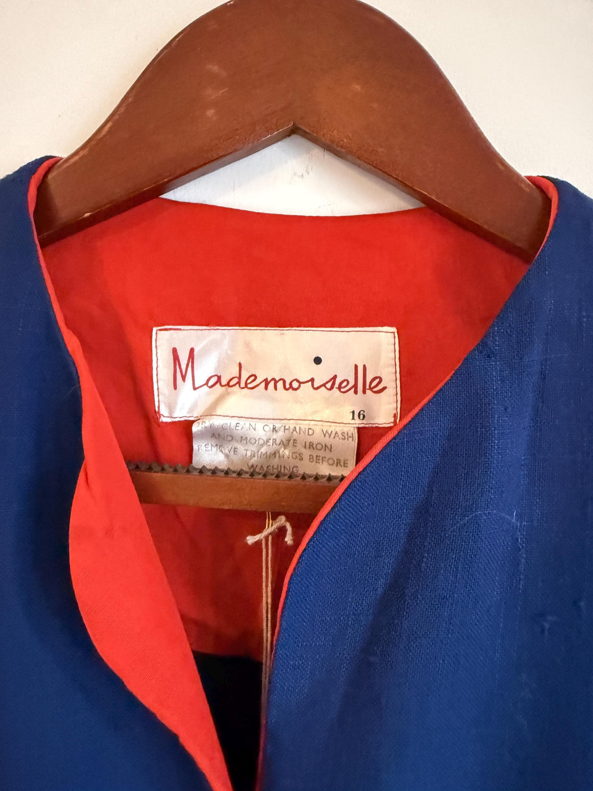 Vintage 1950s Mademoiselle Polka Dot Sundress & Bolero Set Navy Red Size 16