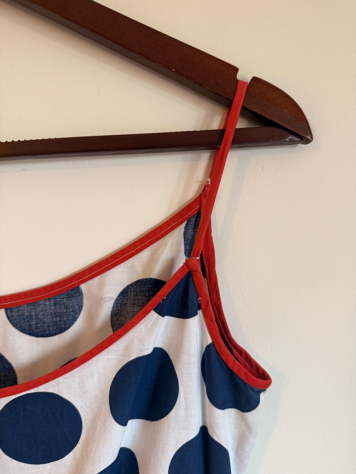 Vintage 1950s Mademoiselle Polka Dot Sundress & Bolero Set Navy Red Size 16