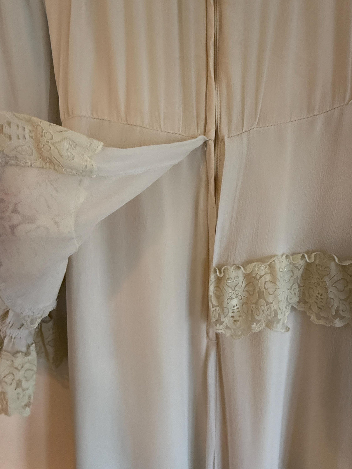 Vintage 1970s Kati at Laura Phillips Ivory Lace Prairie Maxi Dress Boho Bridal