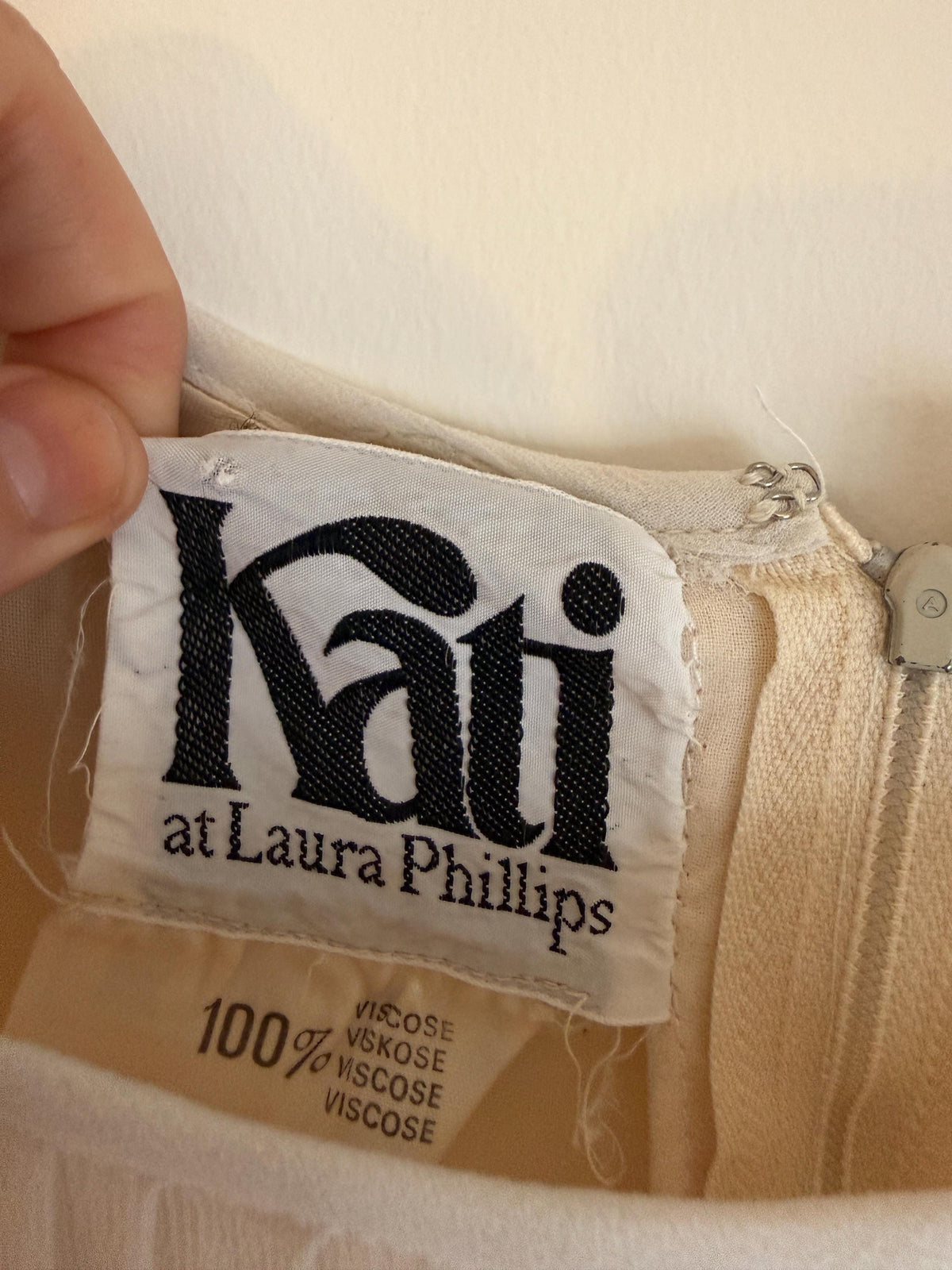 Vintage 1970s Kati at Laura Phillips Ivory Lace Prairie Maxi Dress Boho Bridal