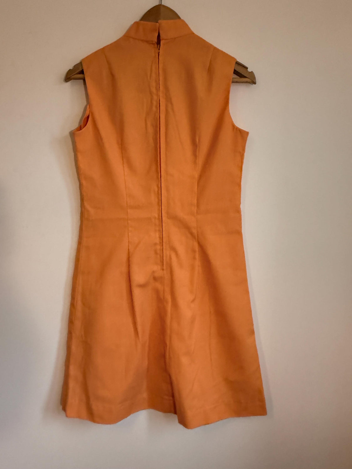 Vintage 1970s Orange Mini Dress | Red and Yellow Ric-Rac Trim | Sleeveless Pinafore Dress
