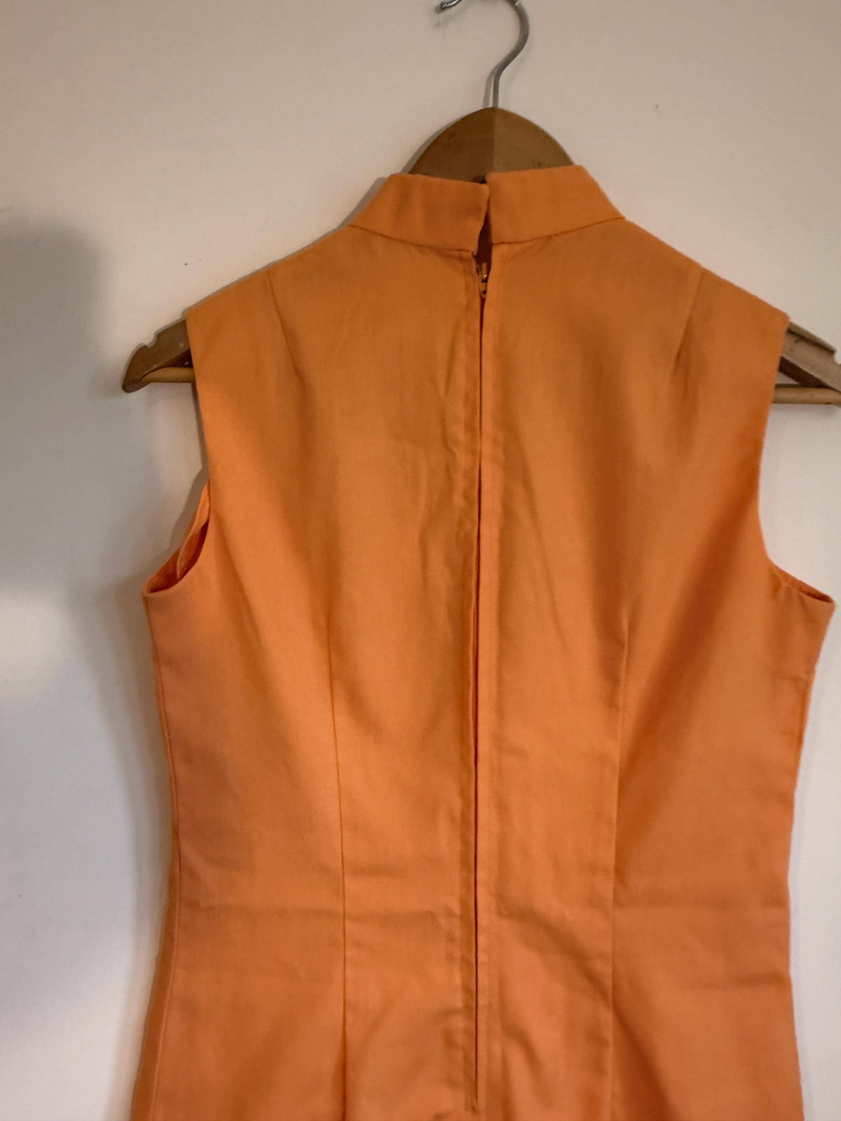 Vintage 1970s Orange Mini Dress | Red and Yellow Ric-Rac Trim | Sleeveless Pinafore Dress