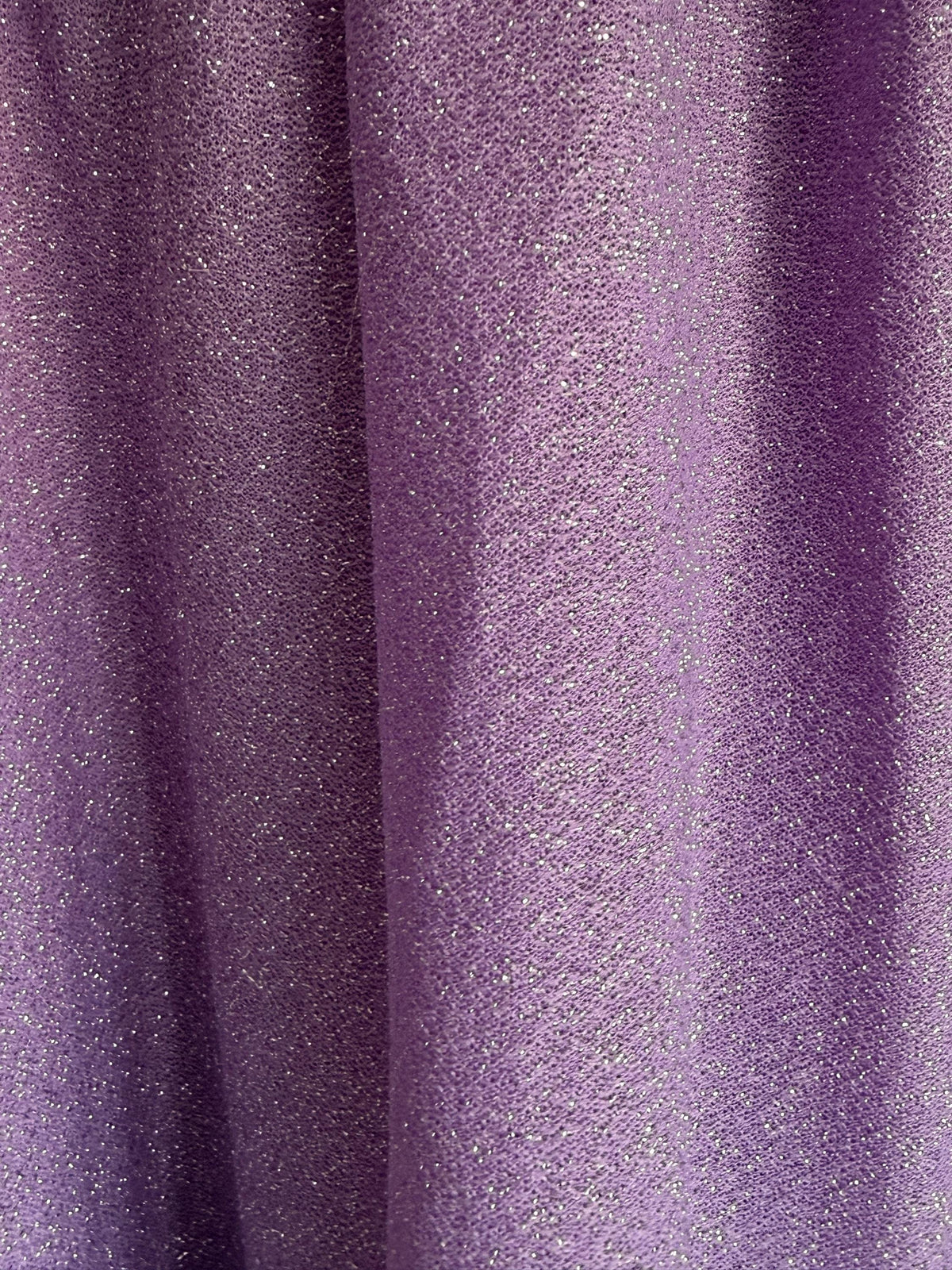1970s St Michael Lilac Lurex Maxi Dress, Sparkle Ruffle Bell Sleeve Gown