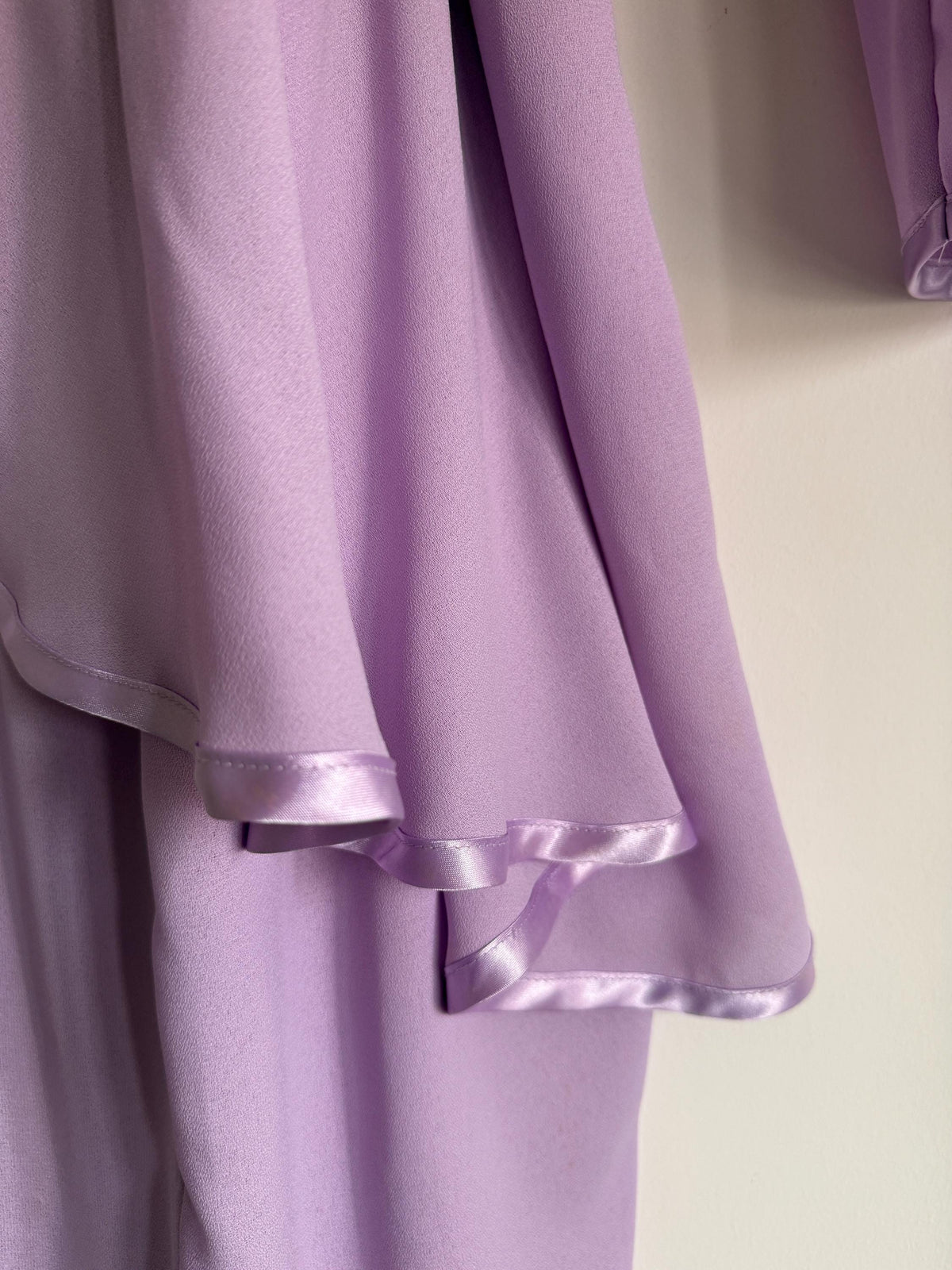 Vintage 1980s Berkertex Occasions Lilac Maxi Dress UK 14 – Draped Peplum Belted Evening Gown