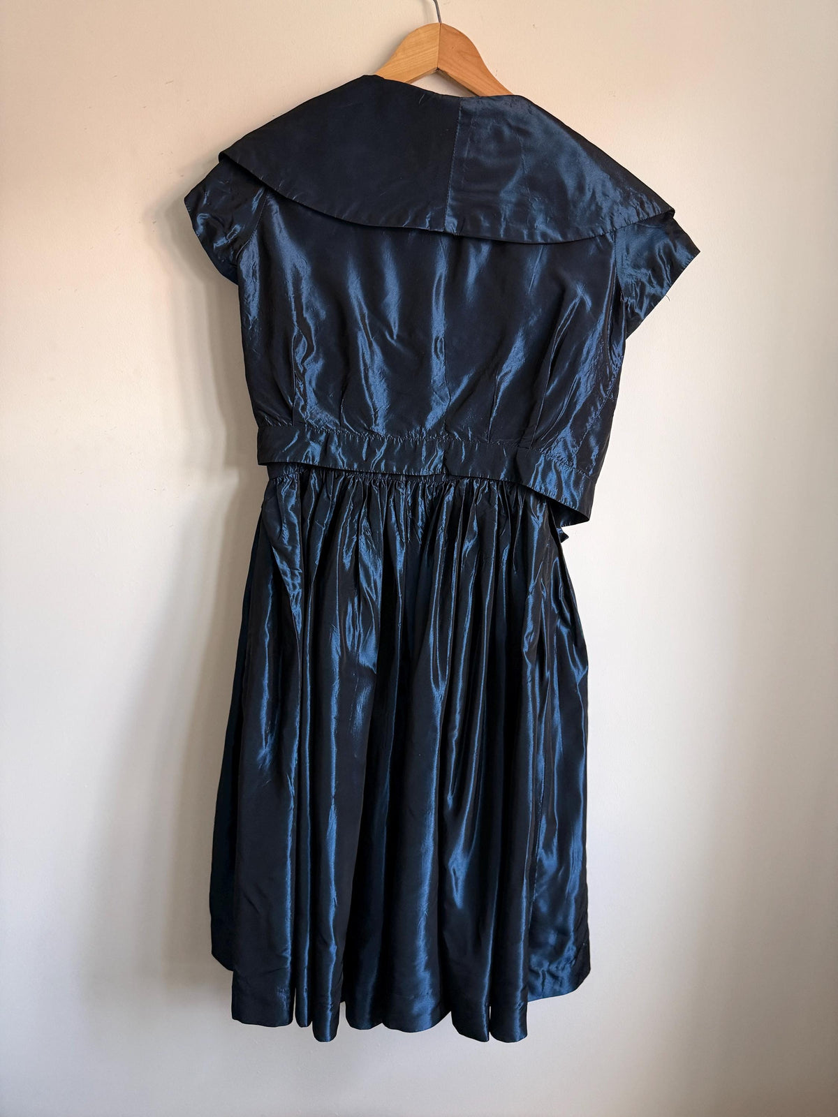 1950s Miss London Blue Silk Dress & Matching Bolero, Vintage Cocktail Dress, Made in Mayfair, Oxford Queen's College Comm. Ball Provenance