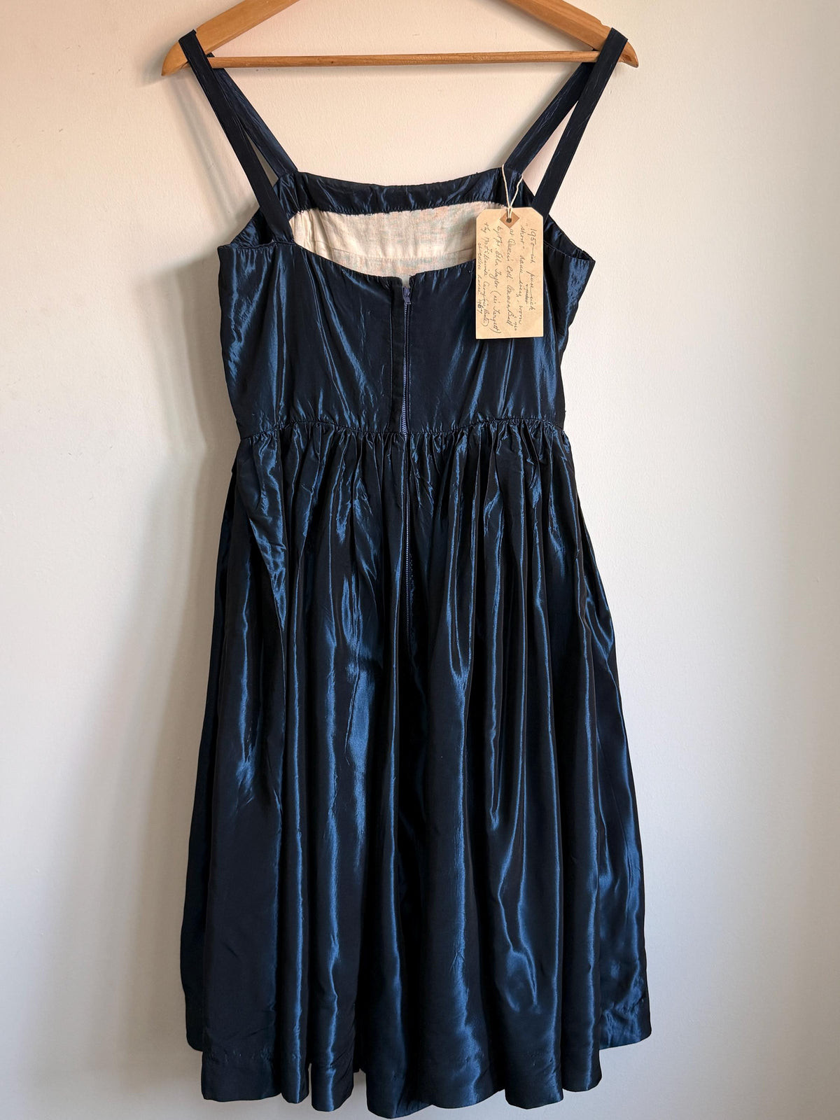 1950s Miss London Blue Silk Dress & Matching Bolero, Vintage Cocktail Dress, Made in Mayfair, Oxford Queen's College Comm. Ball Provenance