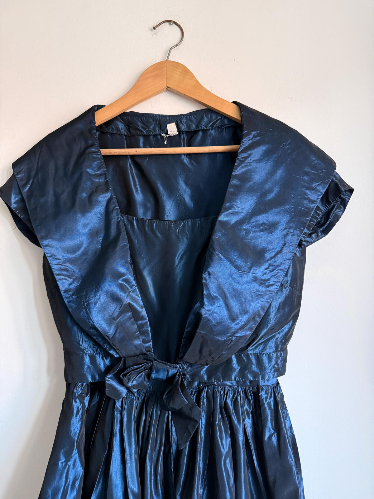 1950s Miss London Blue Silk Dress & Matching Bolero, Vintage Cocktail Dress, Made in Mayfair, Oxford Queen's College Comm. Ball Provenance