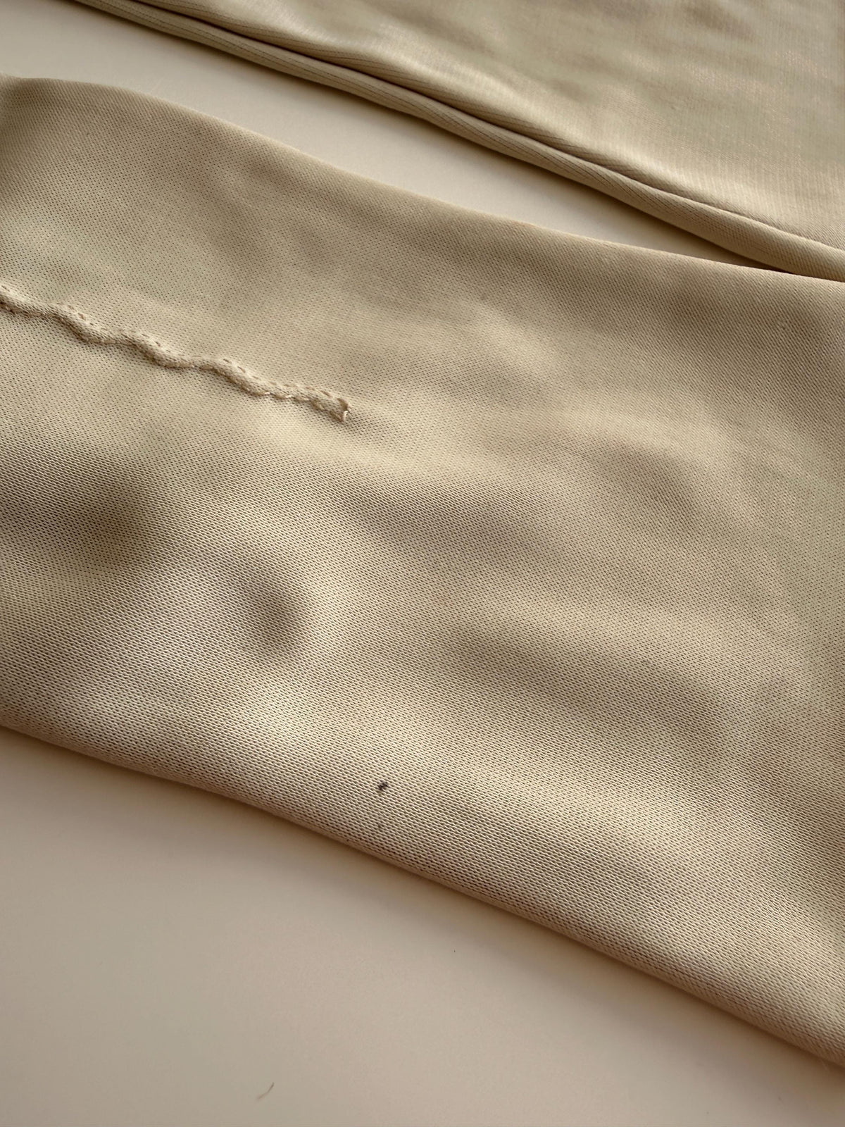 Vintage Beige Fabric Gloves with Single Stitched Detail