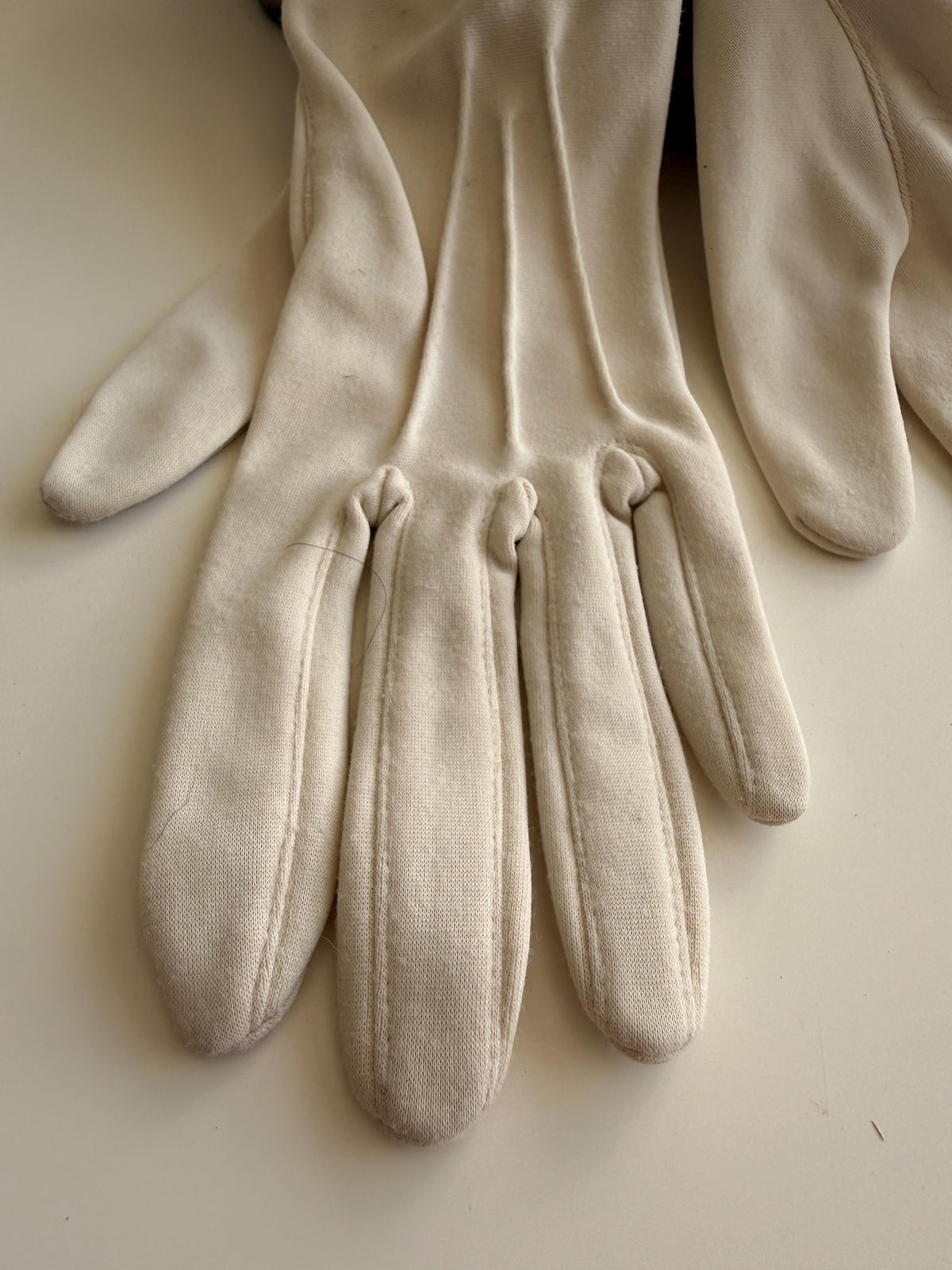 Vintage Long Cream Fabric Gloves for Evening and Bridal Wear