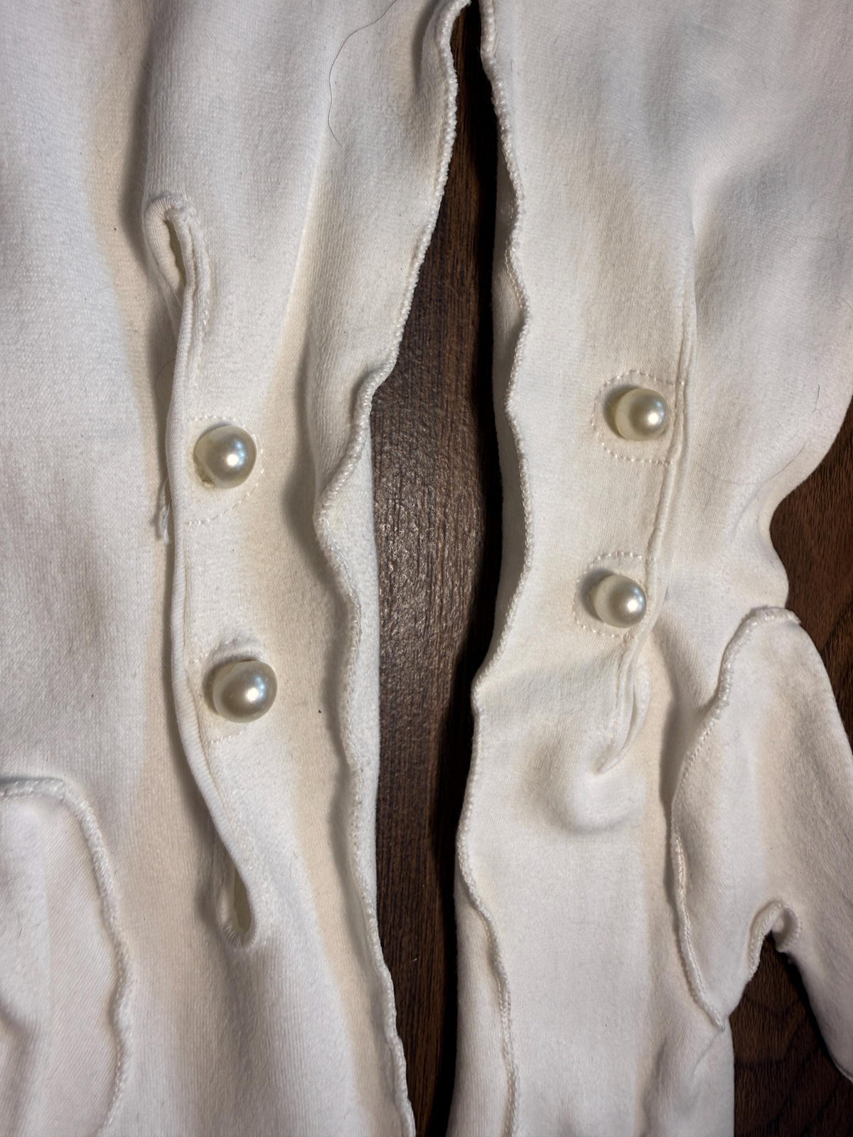 Vintage Ivory Long Gloves with Pearl Buttons | Cream Evening Gloves
