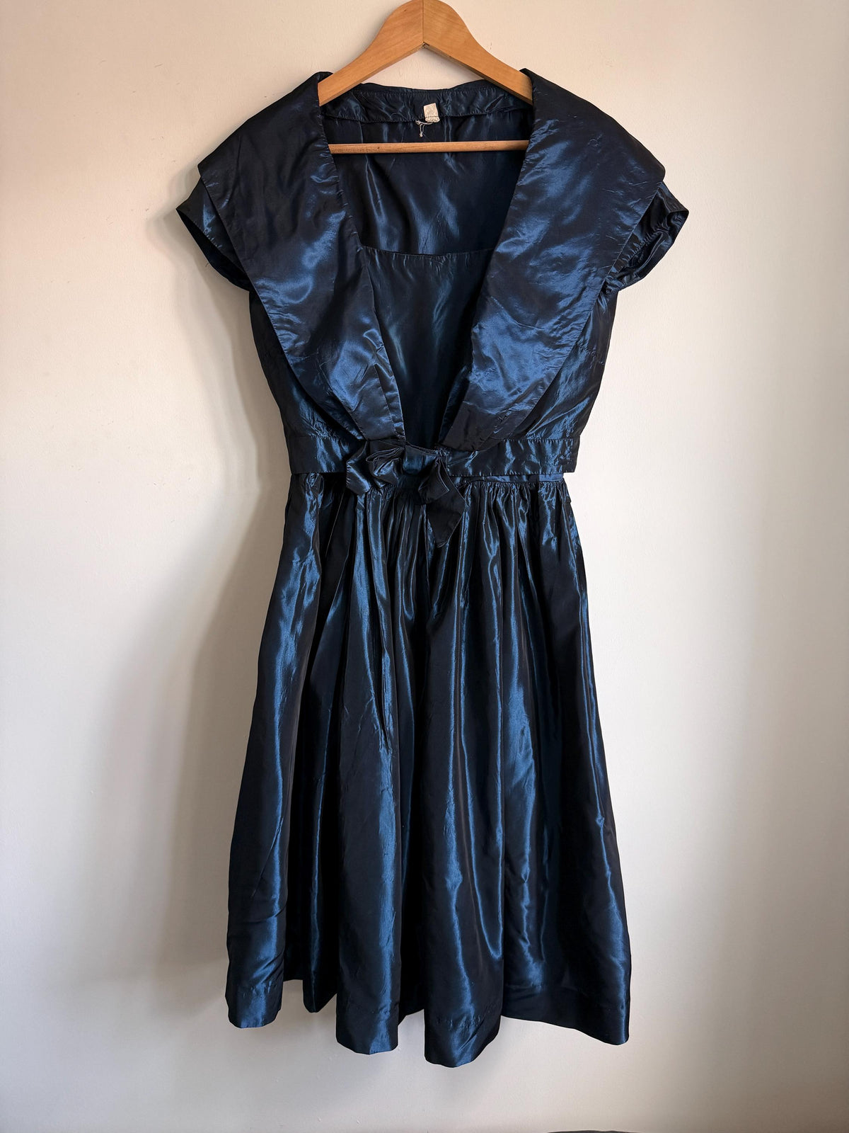 1950s Miss London Blue Silk Dress & Matching Bolero, Vintage Cocktail Dress, Made in Mayfair, Oxford Queen's College Comm. Ball Provenance
