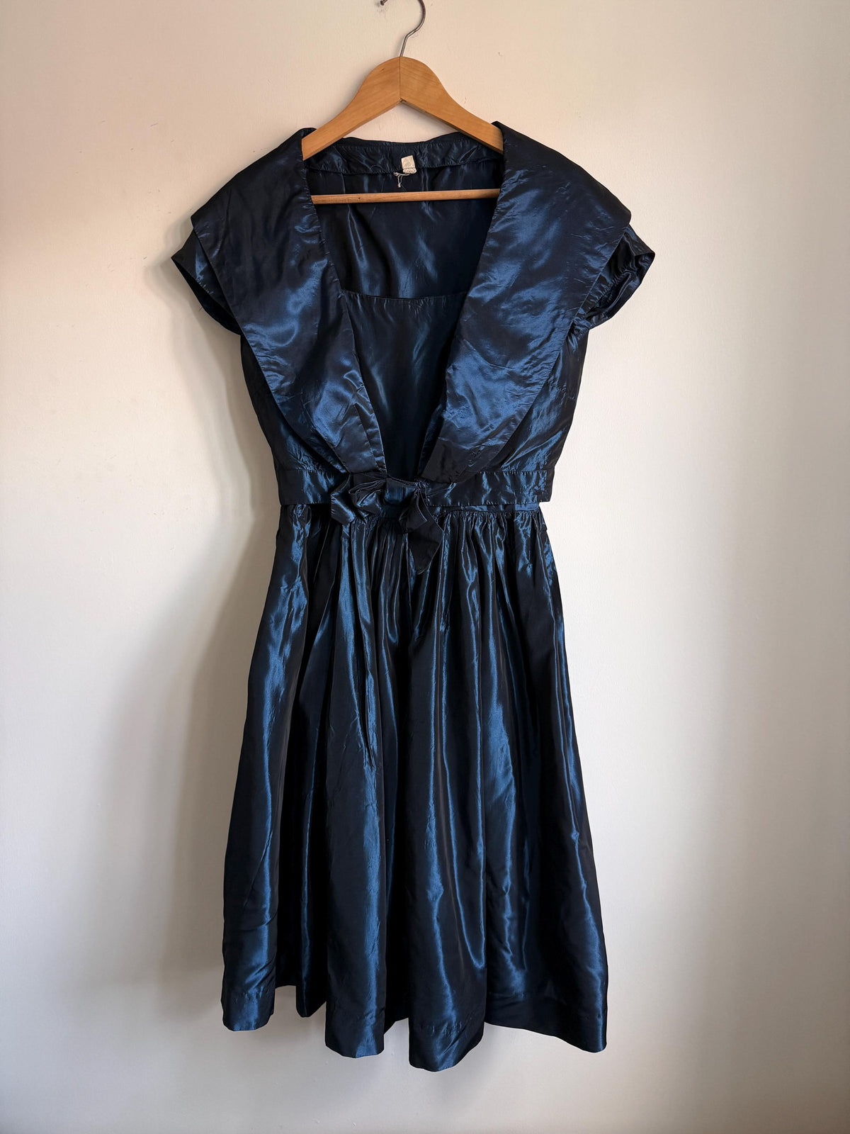 1950s Miss London Blue Silk Dress & Matching Bolero, Vintage Cocktail Dress, Made in Mayfair, Oxford Queen's College Comm. Ball Provenance
