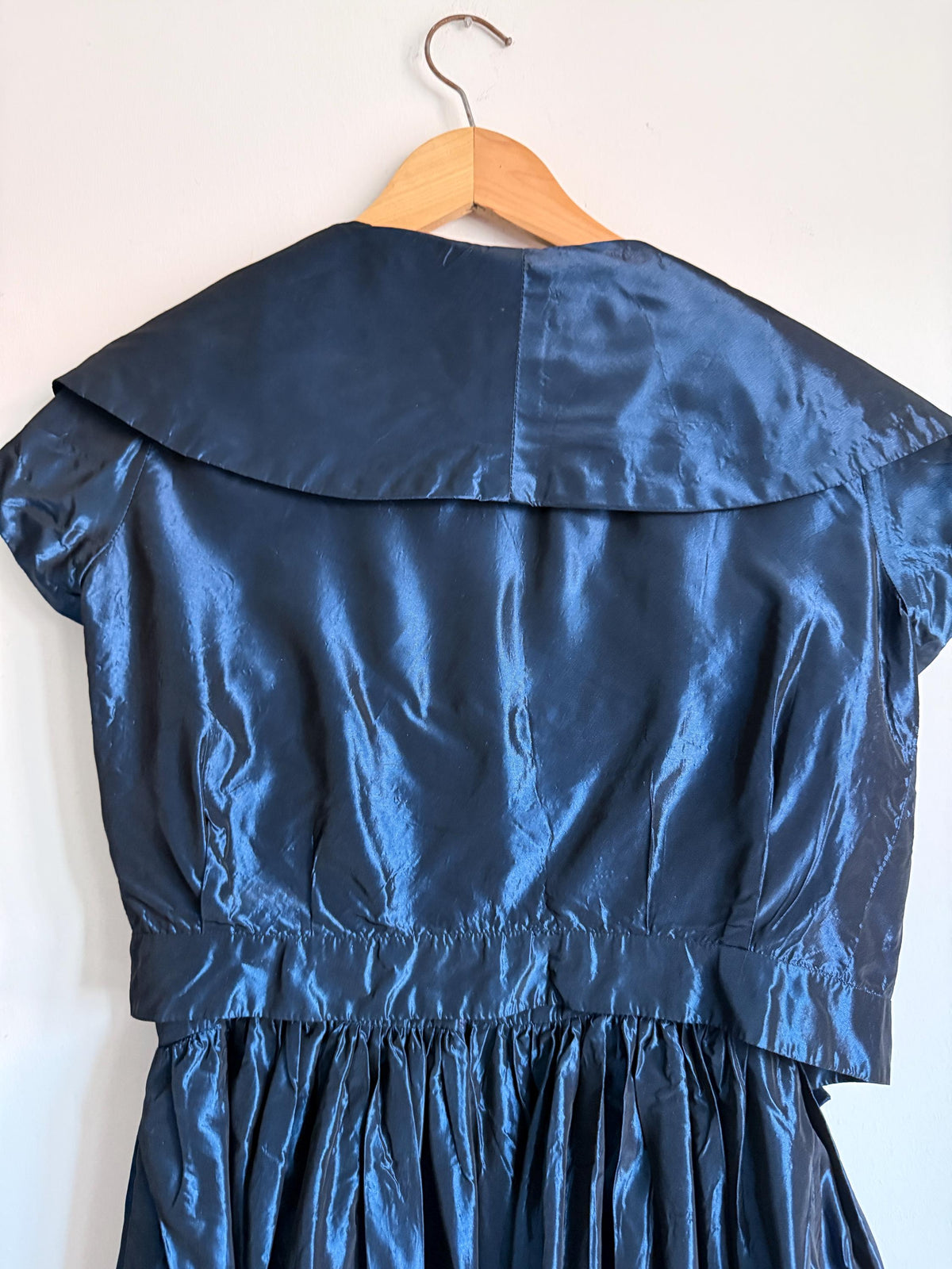 1950s Miss London Blue Silk Dress & Matching Bolero, Vintage Cocktail Dress, Made in Mayfair, Oxford Queen's College Comm. Ball Provenance