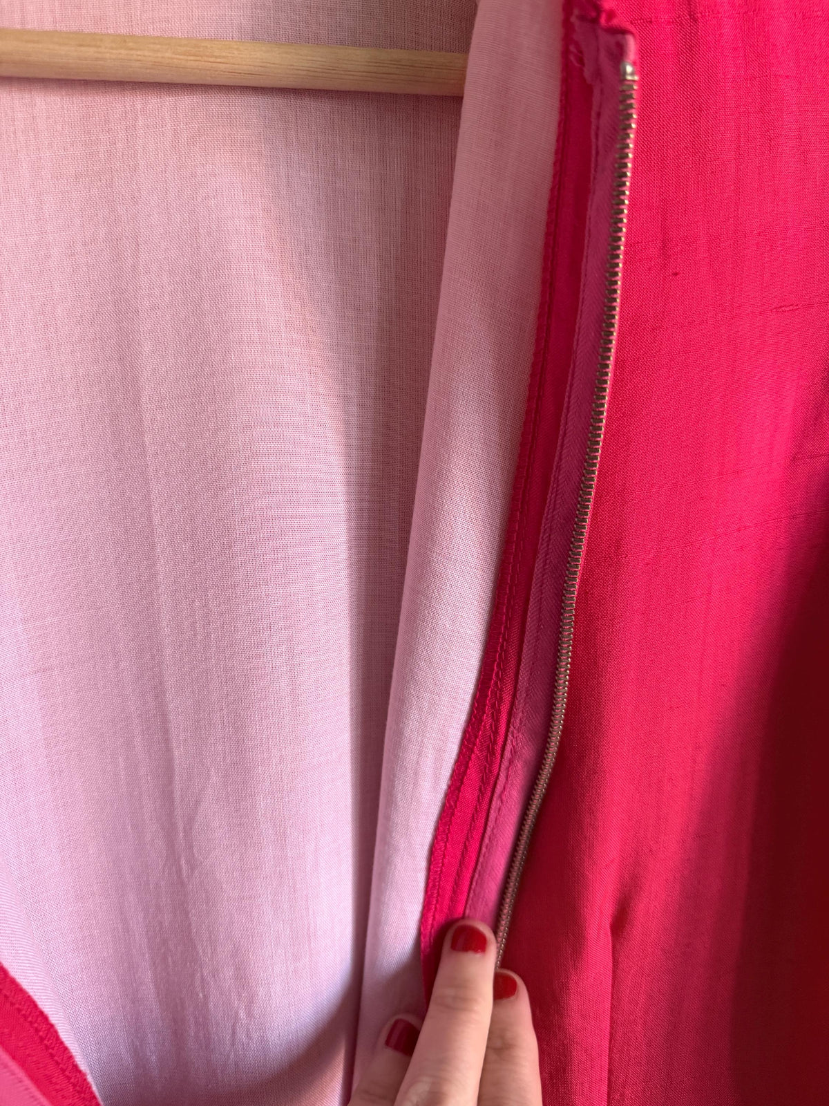 1960s Bright Pink Shift Dress, Vintage Jackie O Style, Three Quarter Flared Sleeves, Cerise Occasion Dress