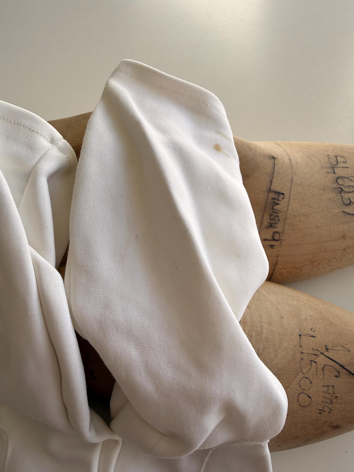 Vintage Ivory Fabric Gloves with Gathered Wrist Detail