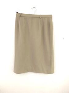 1980s Jaeger Wool Skirt: Beige Tailored Knee Length (British Vintage)