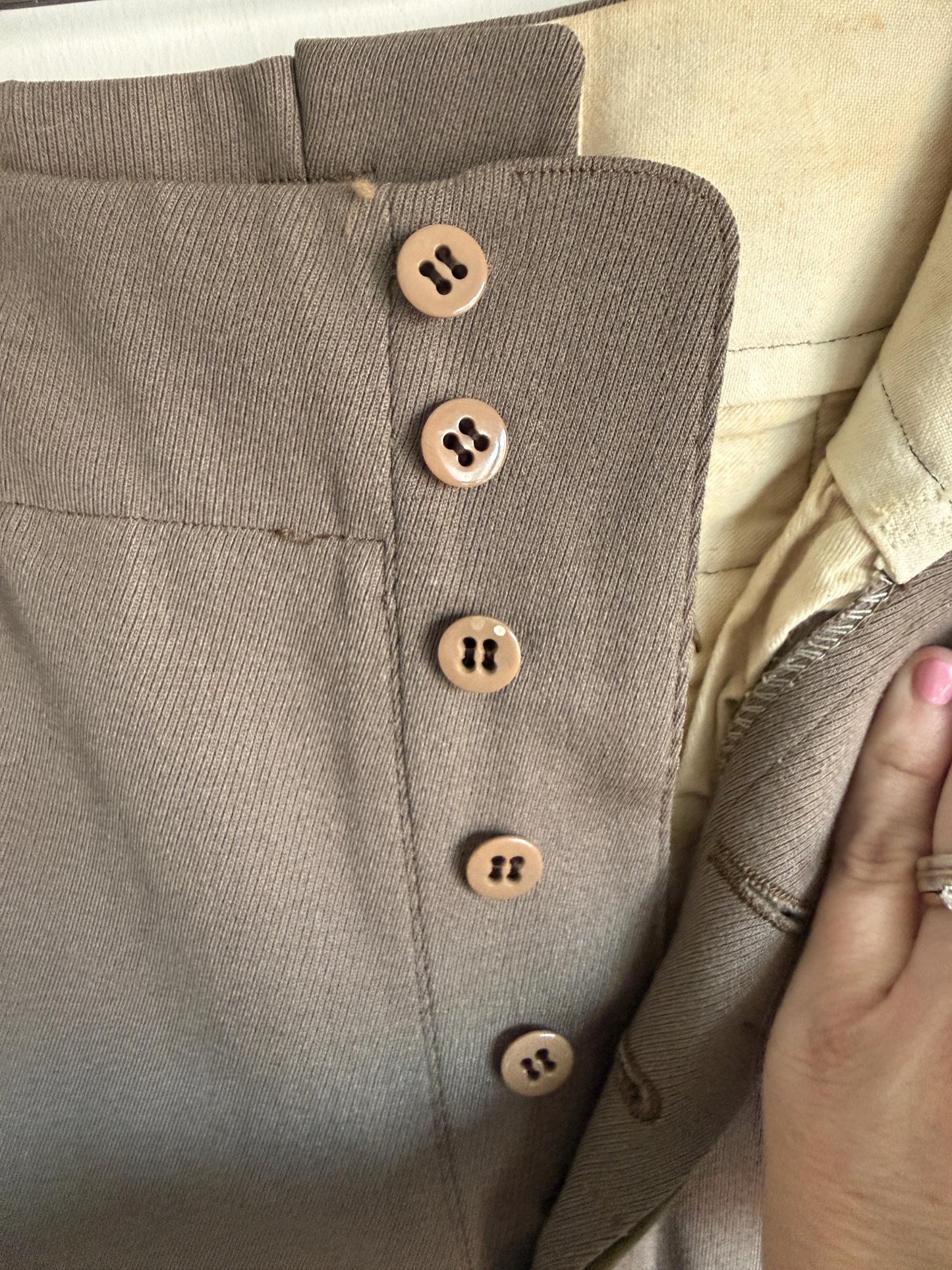 1920s 1930s Vintage Riding Breeches Brown Wool Equestrian Jodhpurs Leather Knee Patches