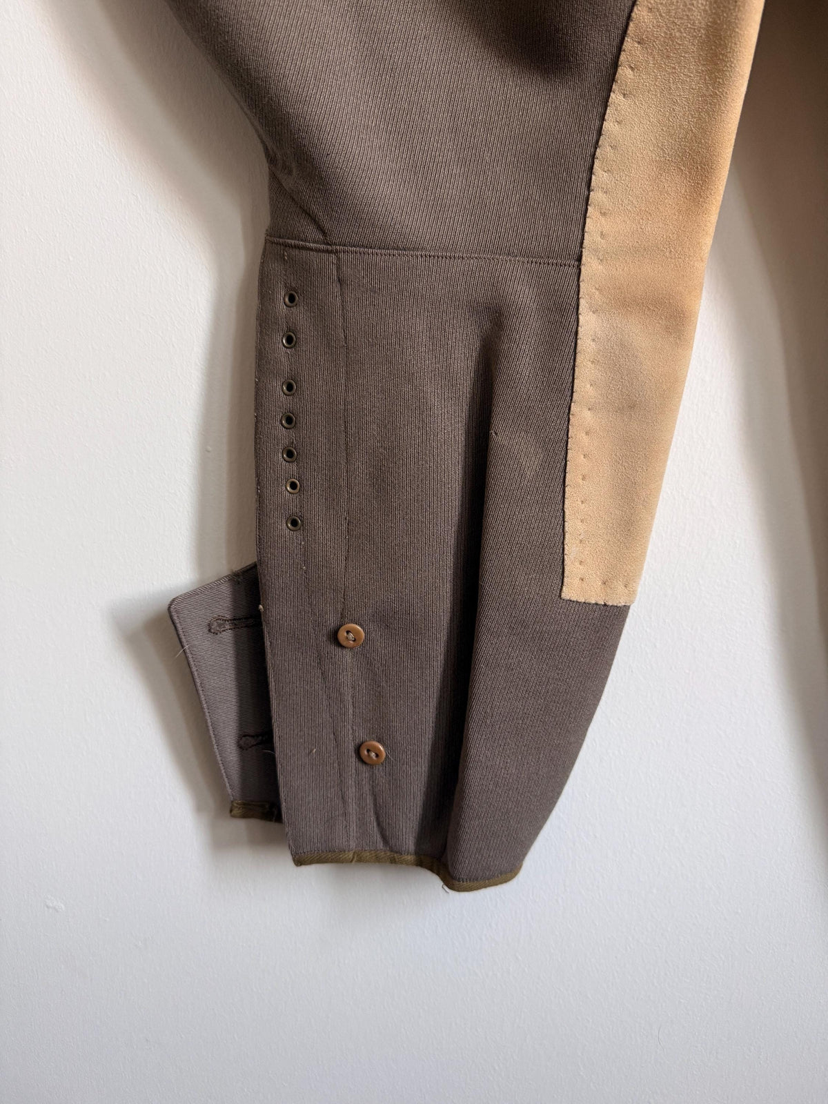1920s 1930s Vintage Riding Breeches Brown Wool Equestrian Jodhpurs Leather Knee Patches