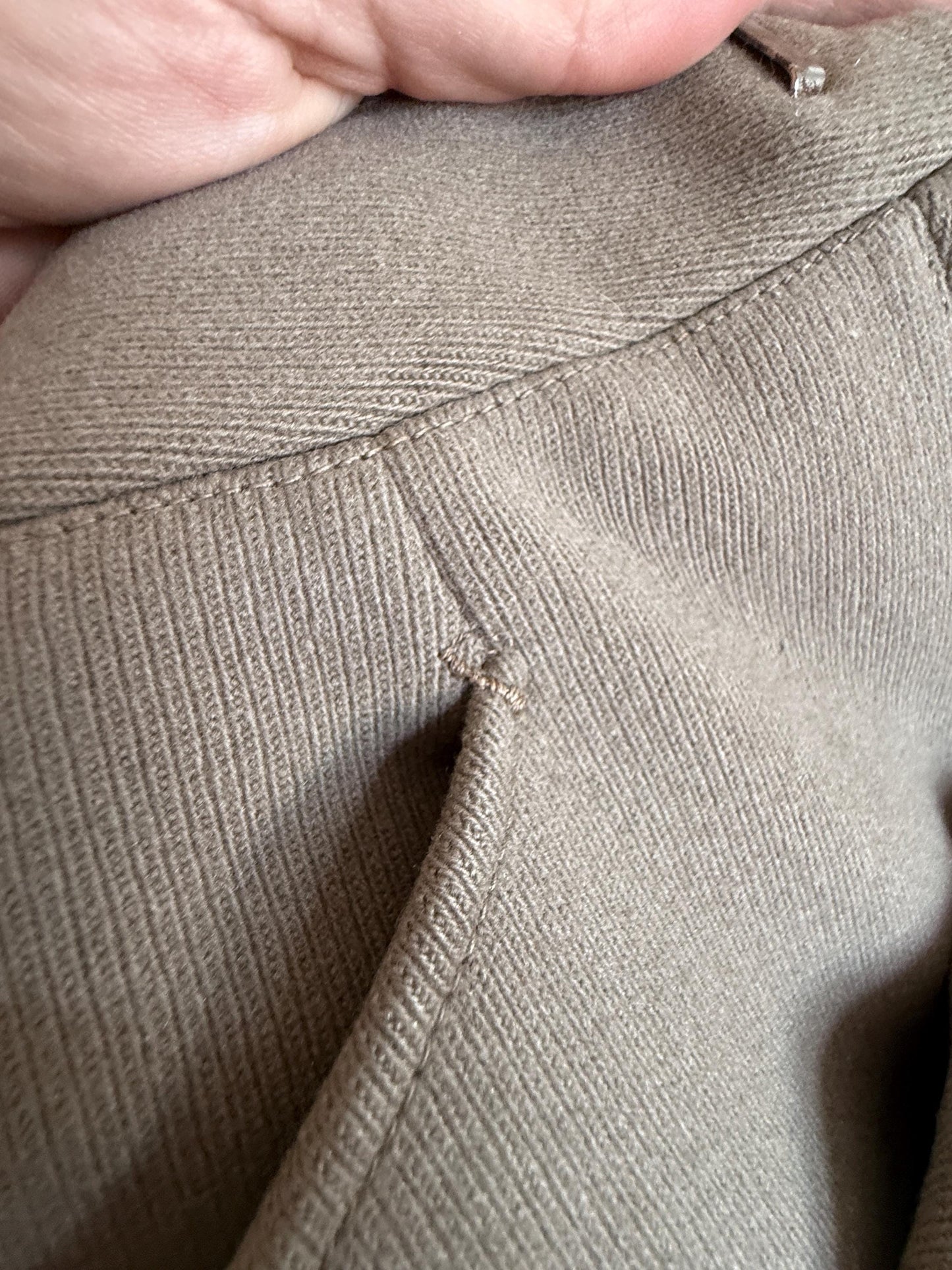 1920s 1930s Vintage Riding Breeches – Brown Wool Equestrian Jodhpurs with Suede Knee Patches – High Waist Button Fly