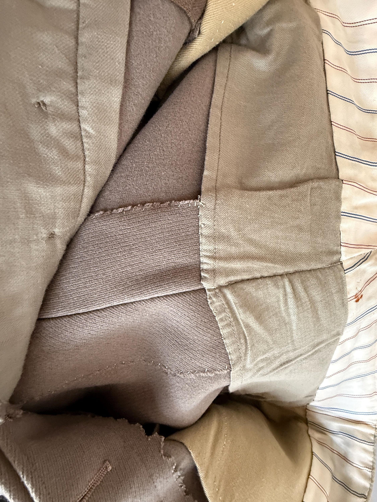 1920s 1930s Vintage Riding Breeches – Brown Wool Equestrian Jodhpurs with Suede Knee Patches – High Waist Button Fly