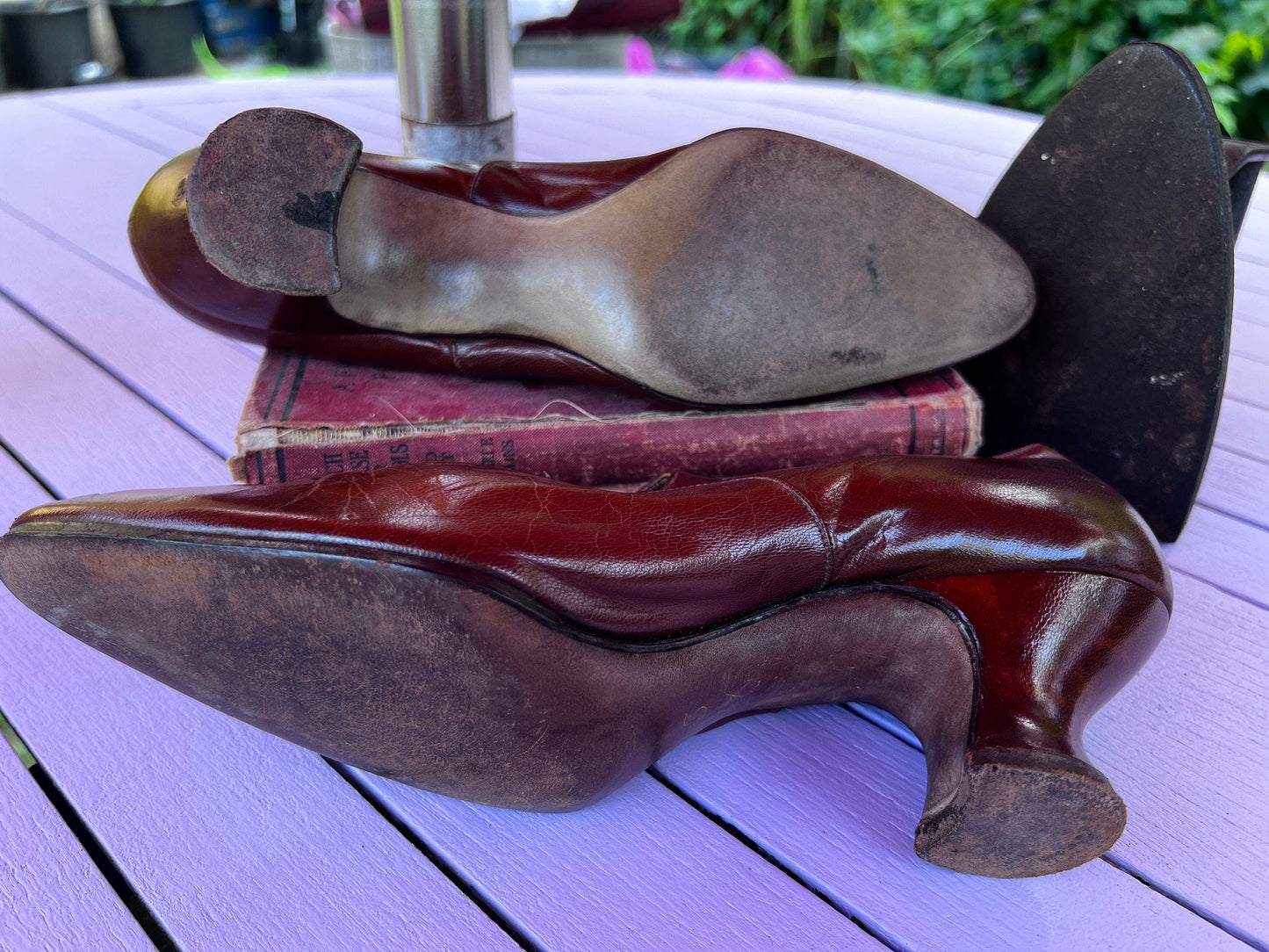 1920s Vintage Brown Leather Shoes Brown Suede UK3 - Vintage Court Shoe - Vintage Shoes, 20s Vintage Footwear, vintage shoes, brown leather